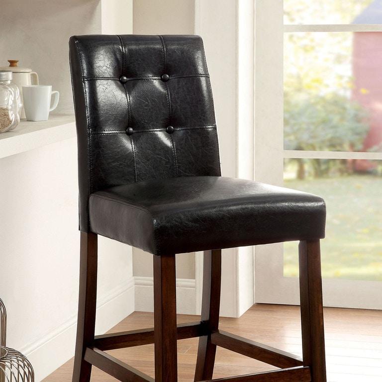 Transitional Counter Height Chair CM3368PC-2PK Marstone CM3368PC-2PK in Brown Leatherette