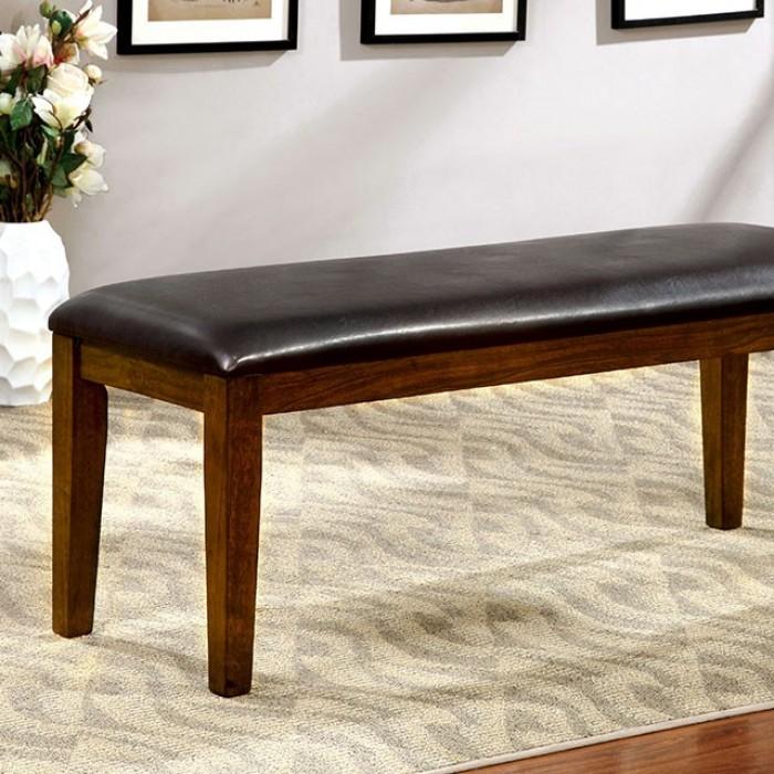 Transitional Dining Bench CM3916BN Hillsview CM3916BN in Brown Leatherette