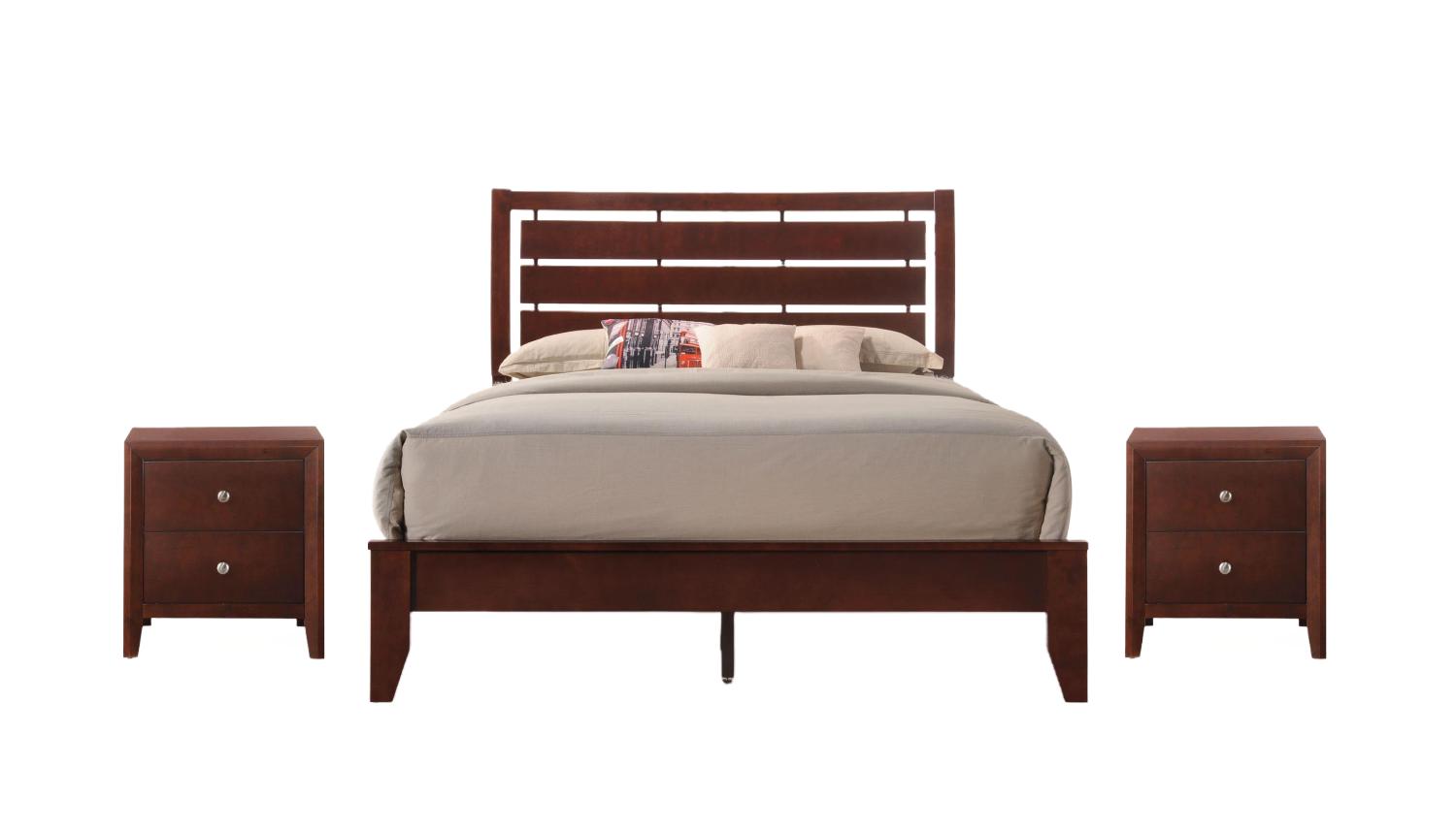 

    
Contemporary Brown Cherry Eastern King Bed Set 3PCS by Acme Ilana 20397EK-3pcs
