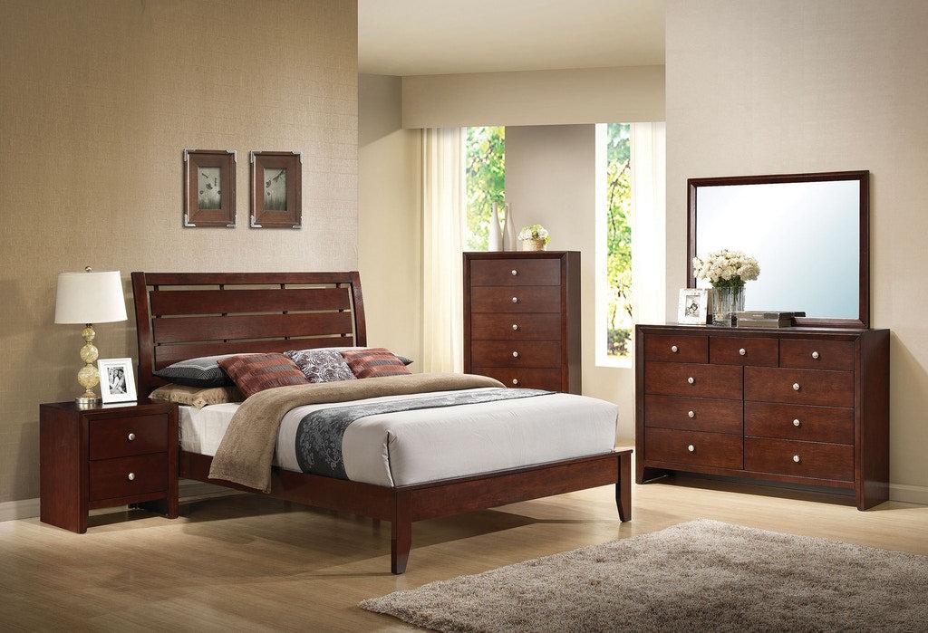 

    
Contemporary Brown Cherry Eastern King Bed Set 5PCS Ilana 20397EK by Acme
