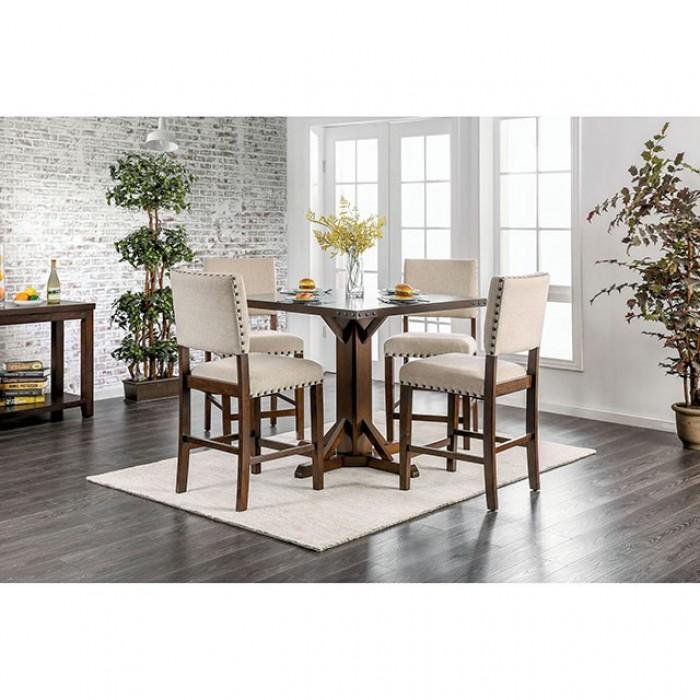 

    
Transitional Brown Cherry Solid Wood Counter Dining Set 5pcs Furniture of America Glenbrook
