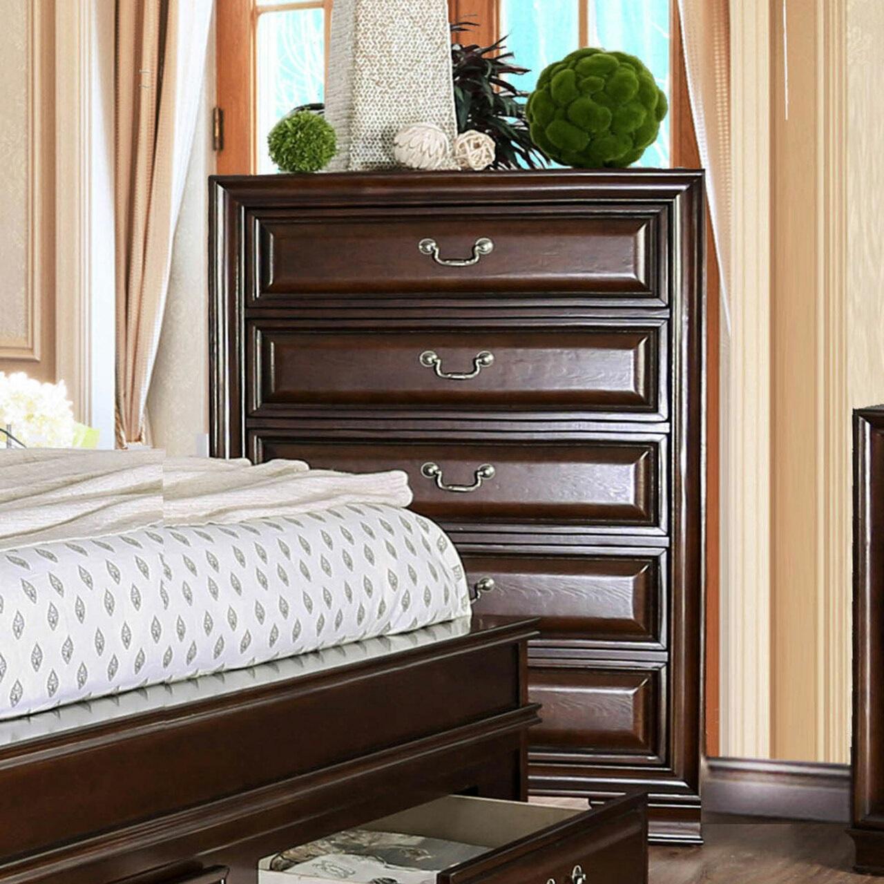

    
 Order  Transitional Brown Cherry Solid Wood King Bedroom Set 6pcs Furniture of America CM7302CH Brandt
