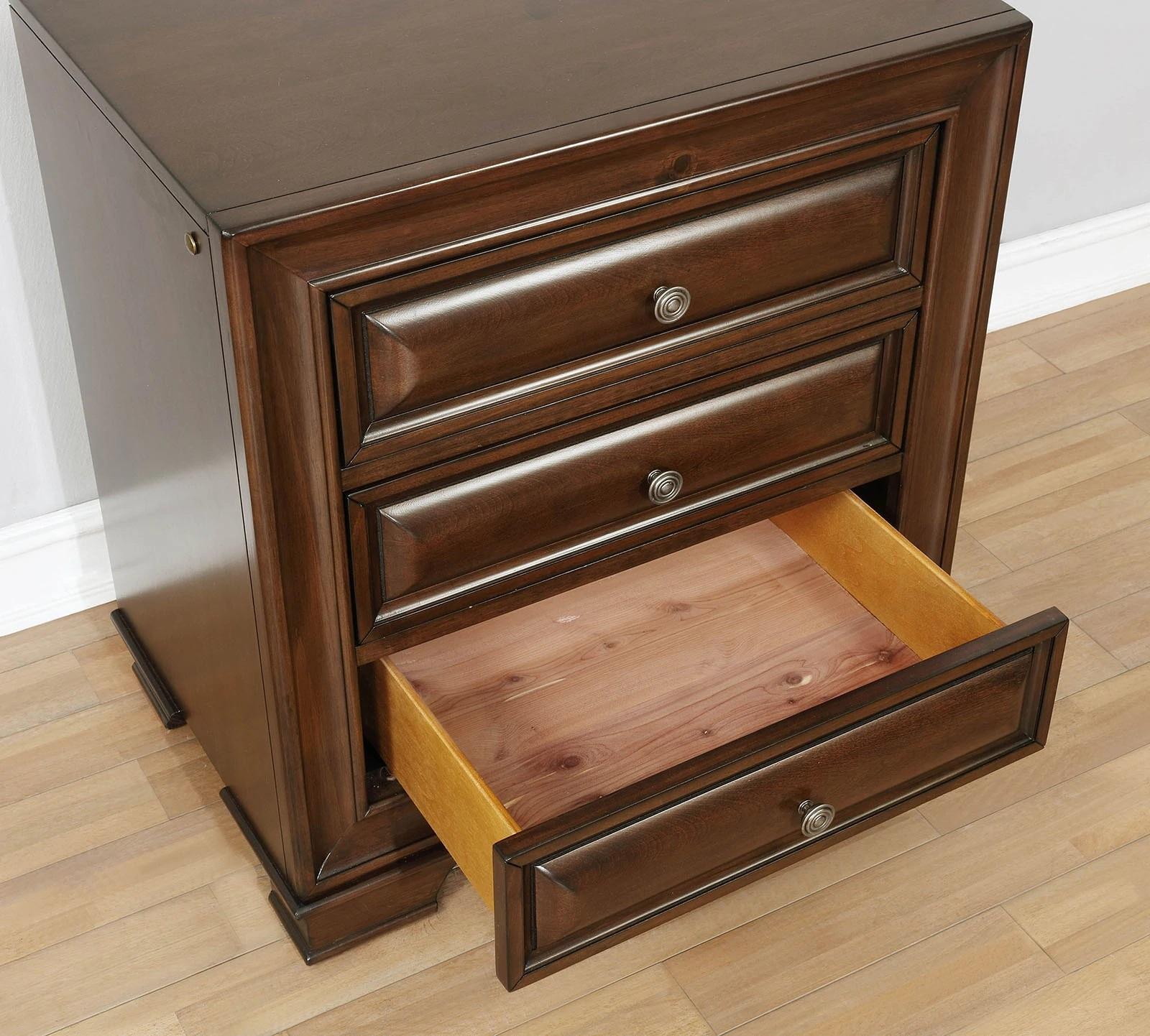 

    
Transitional Brown Cherry Solid Wood Nightstand Furniture of America CM7302CH-N Brandt
