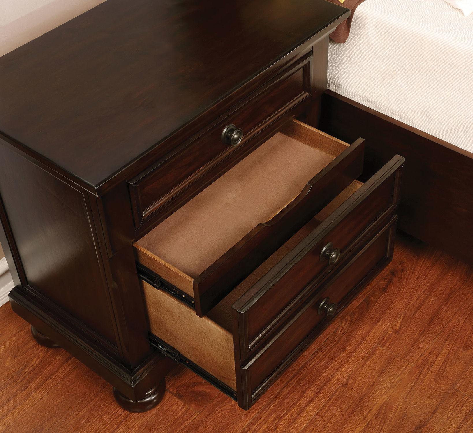 

    
Transitional Brown Cherry Solid Wood Nightstand Furniture of America CM7590CH-N Castor
