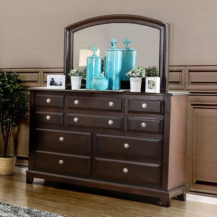 

                    
Buy Transitional Brown Cherry Solid Wood Queen Bedroom Set 5PCS Furniture of America Litchville CM7383-Q-5PCS
