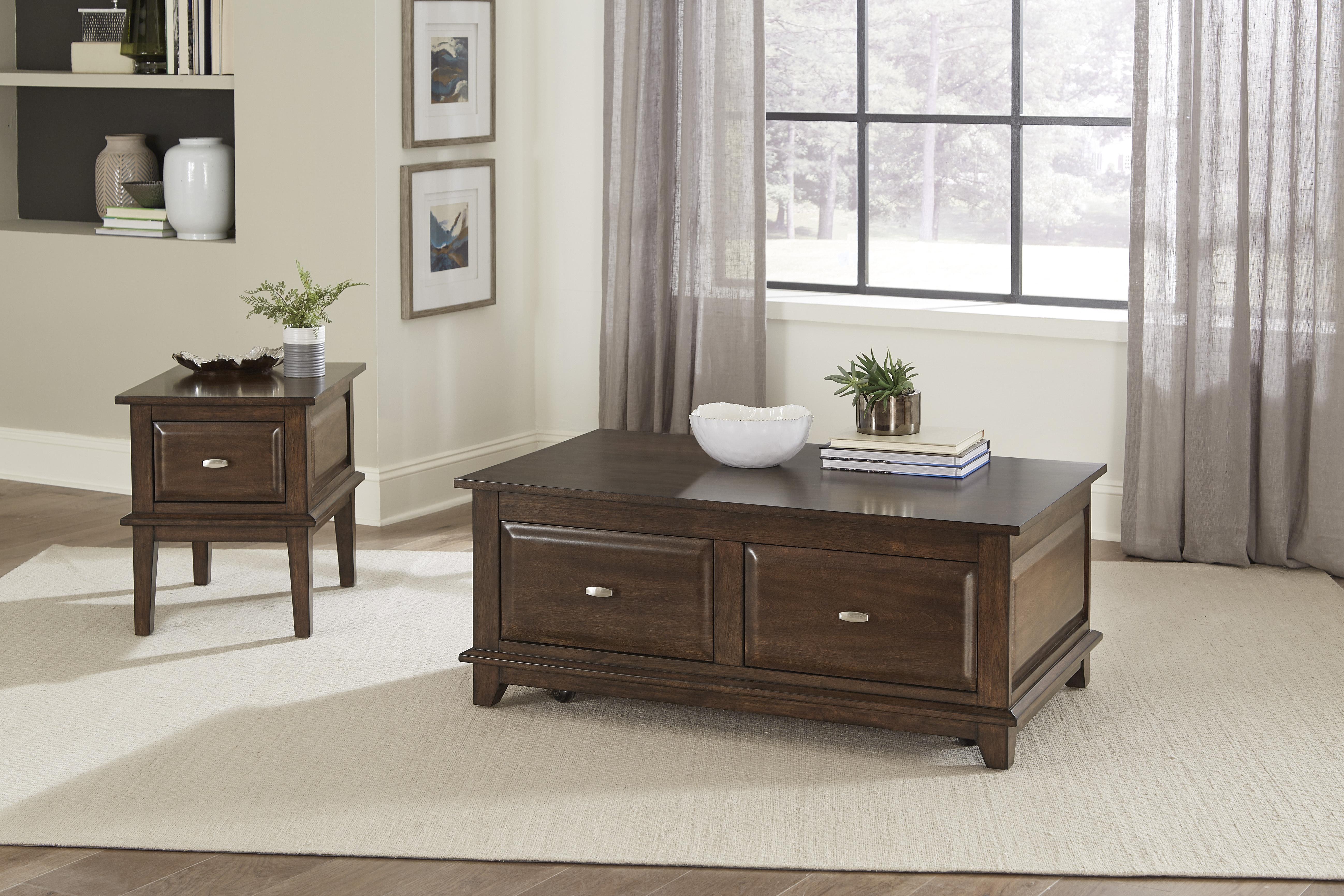 Transitional Occasional Table Set 3621-2PC Minot 3621-2PC in Cherry 