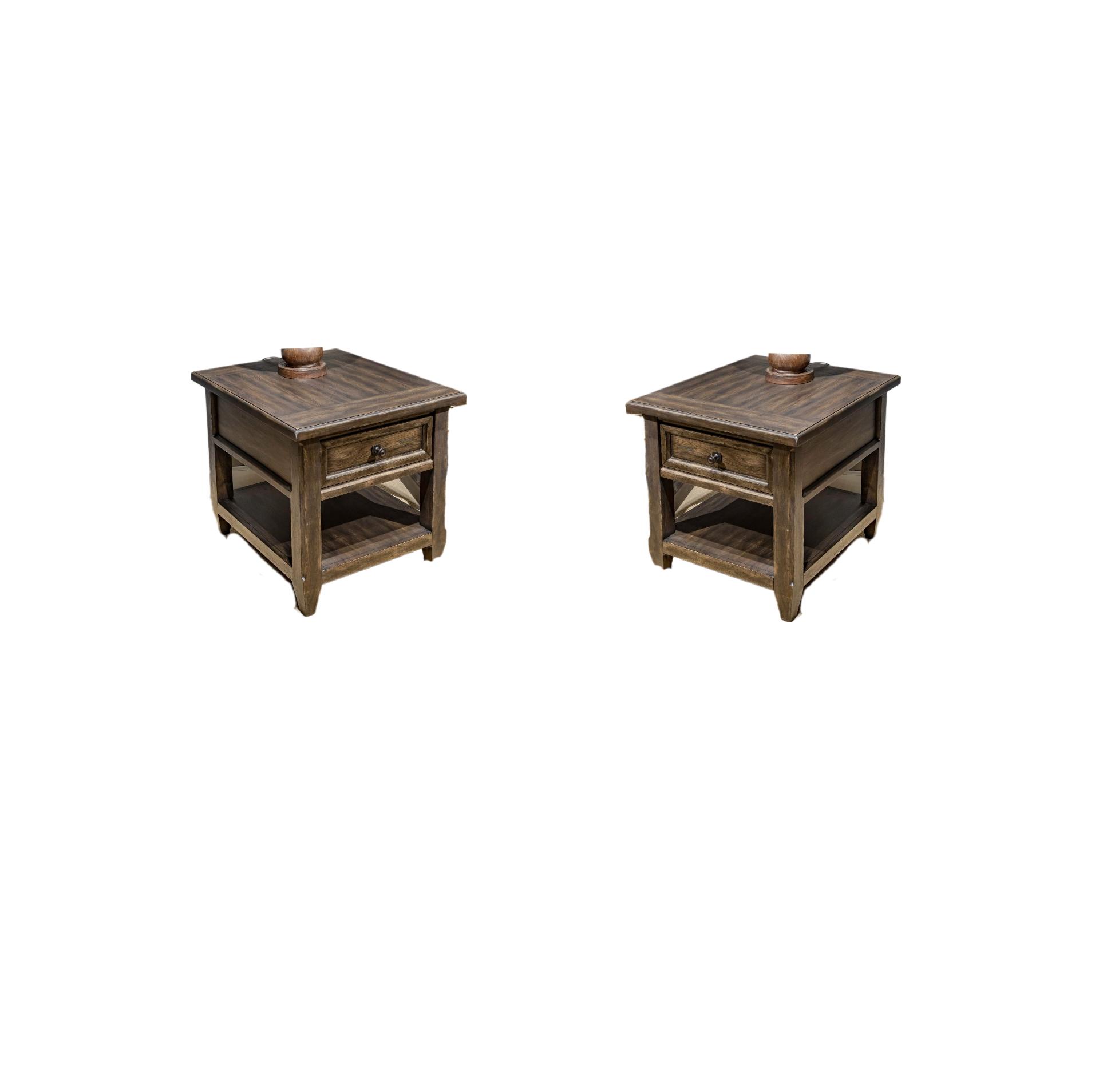 

    
Transitional Brown End Table Set 2Pcs Paradise Valley 297-OT Liberty Furniture
