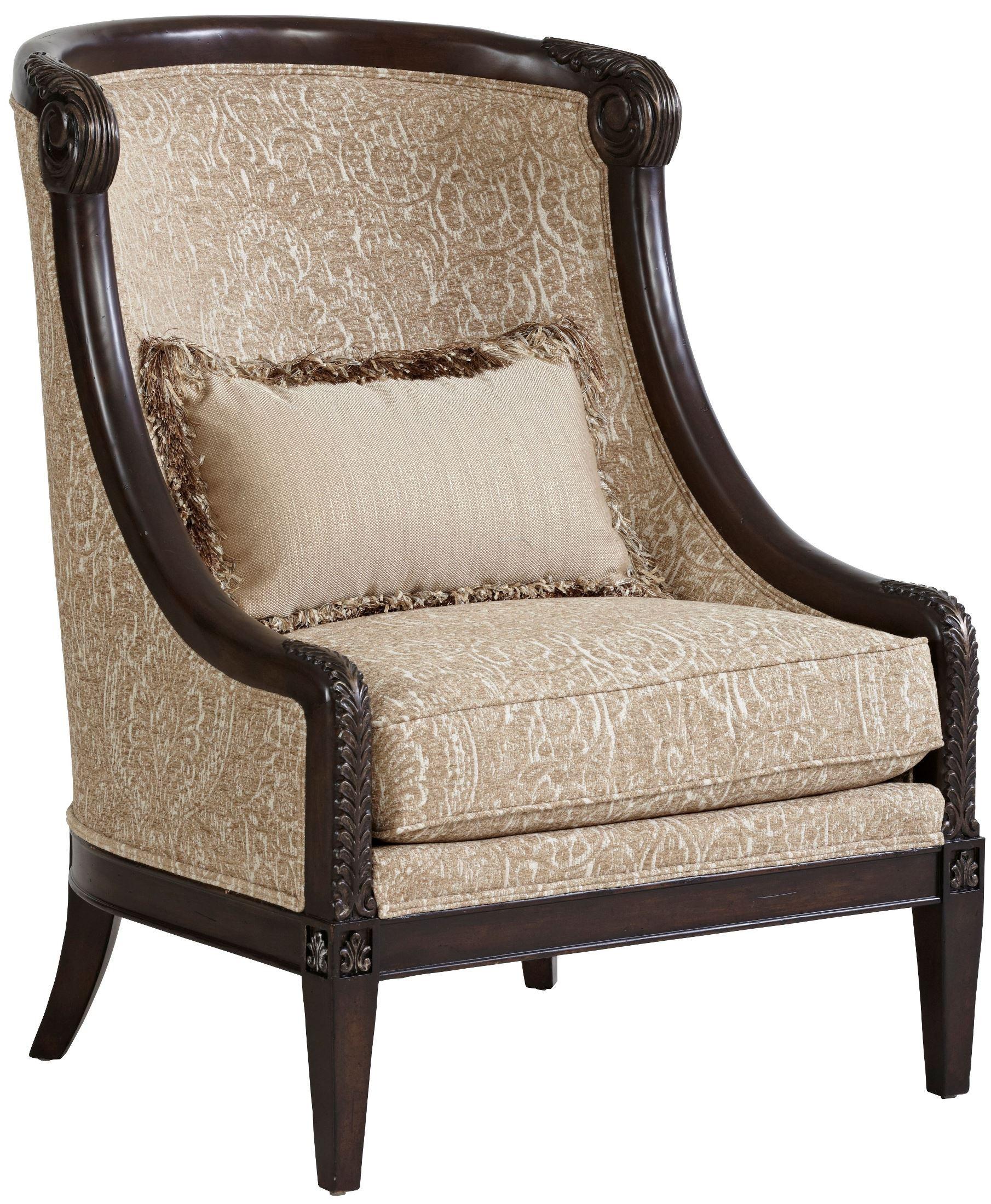 Transitional Arm Chairs Giovanna 509534-5527AB in Brown, Beige Fabric