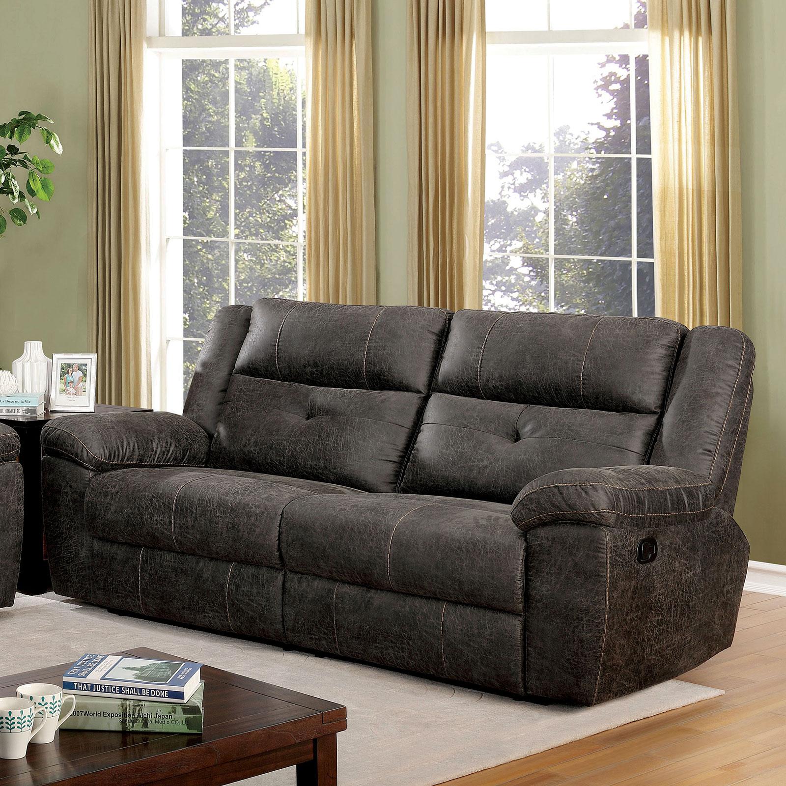 Transitional Reclining Loveseat CHICHESTER CM6943-LV CM6943-LV in Brown Fabric