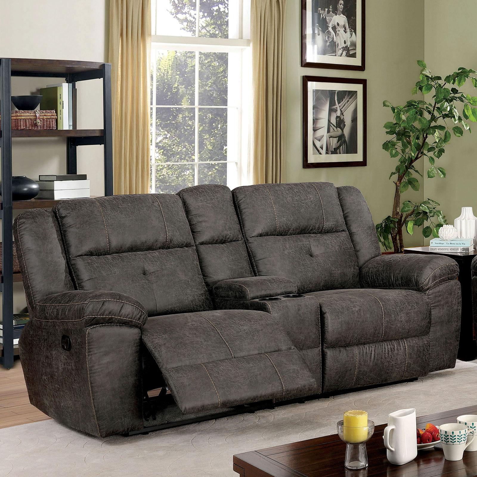 Transitional Reclining Sofa CHICHESTER CM6943-SF CM6943-SF in Brown Fabric