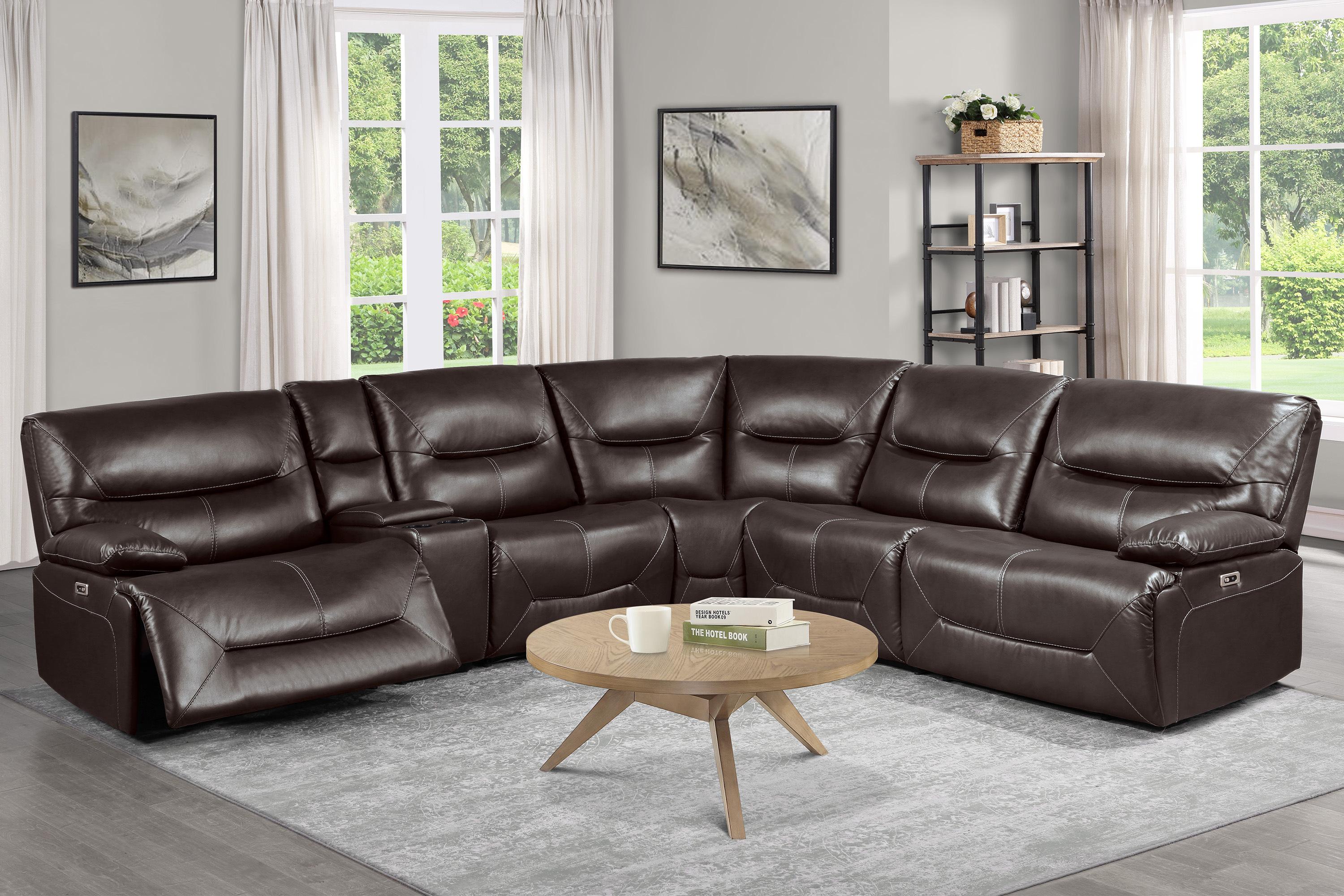 

                    
Homelegance 9579BRW*6LRRRPW Dyersburg Power Reclining Sectional Brown Faux Leather Purchase 
