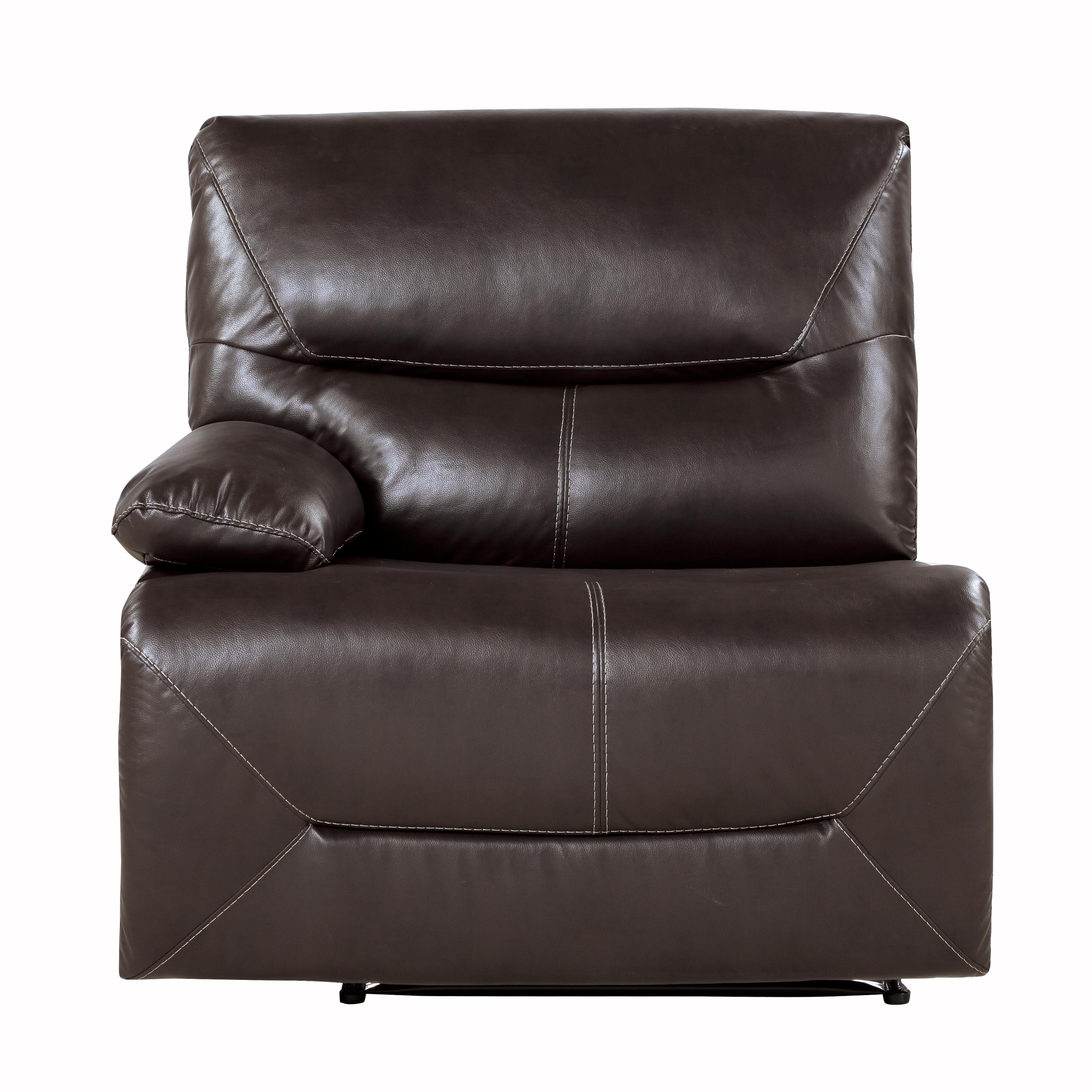 Transitional Power Reclining Chair 9579BRW-LRPW Dyersburg 9579BRW-LRPW in Brown Faux Leather