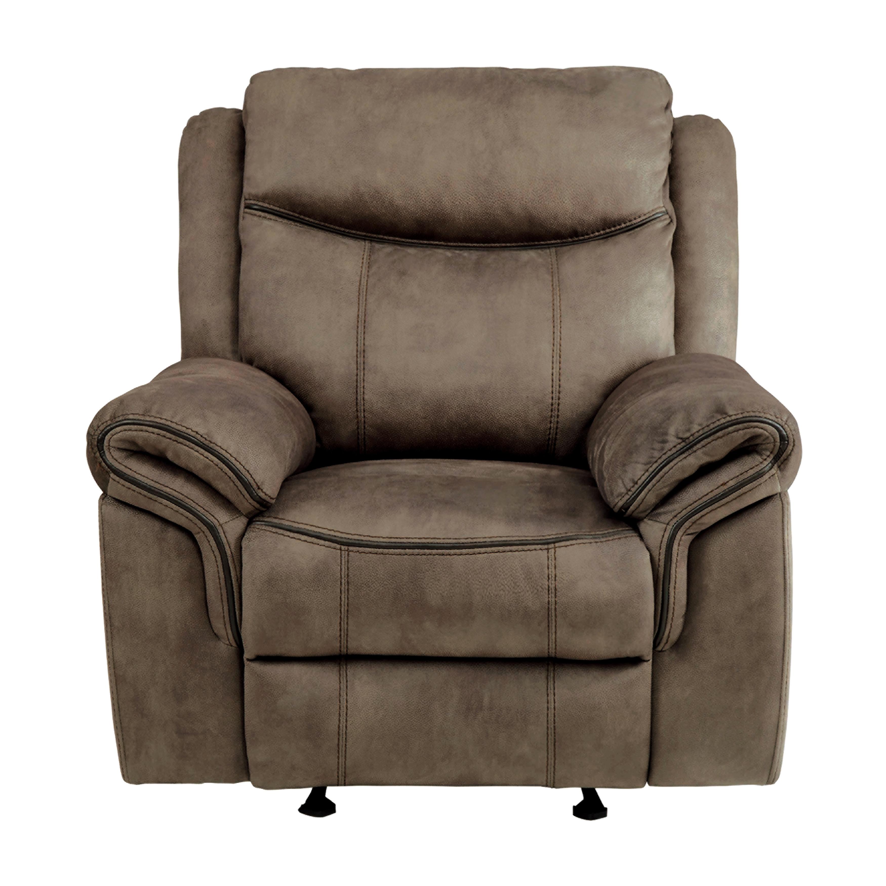 Transitional Reclining Chair 8206NF-1 Aram 8206NF-1 in Brown Faux Leather