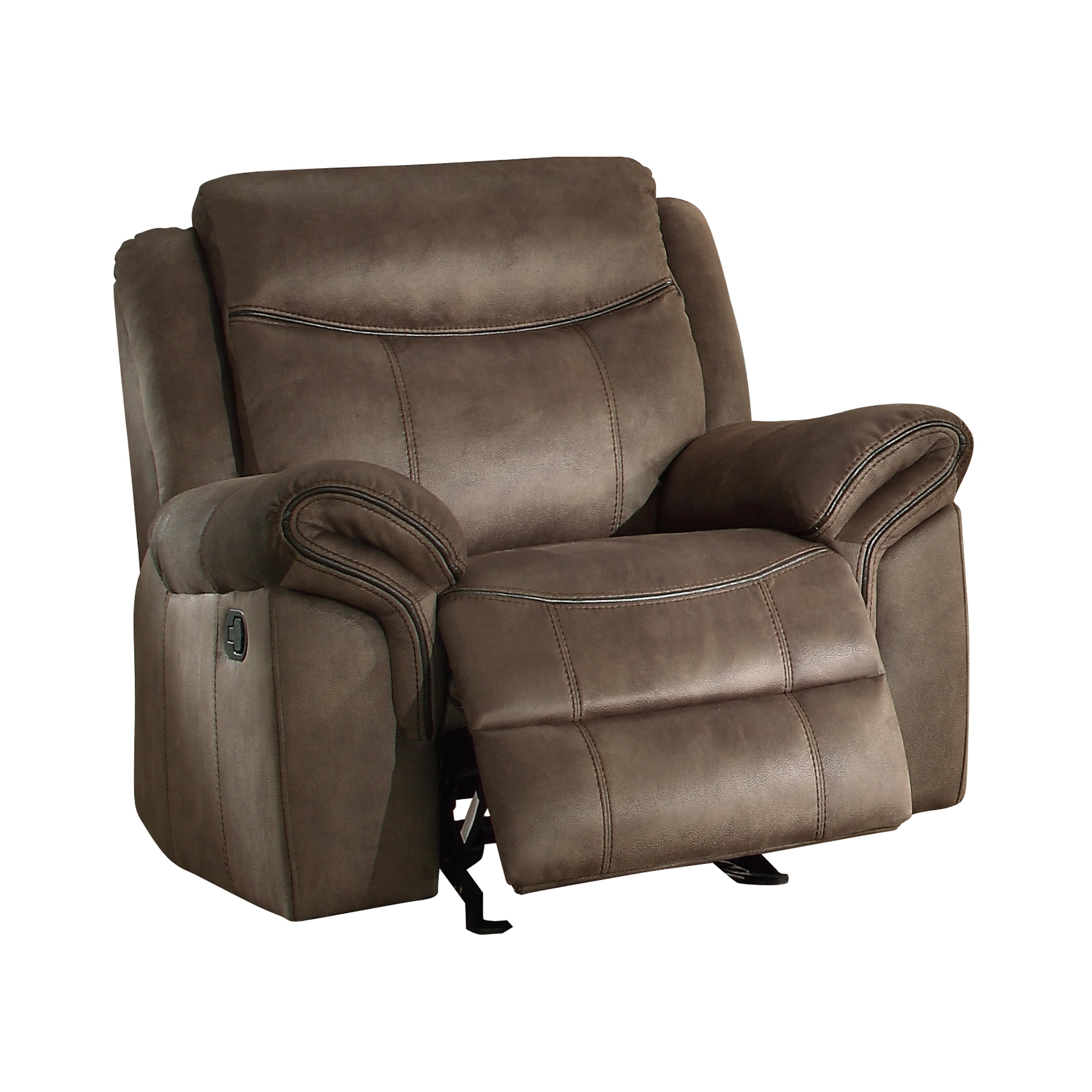 

    
Transitional Brown Faux Leather Reclining Chair Homelegance 8206NF-1 Aram
