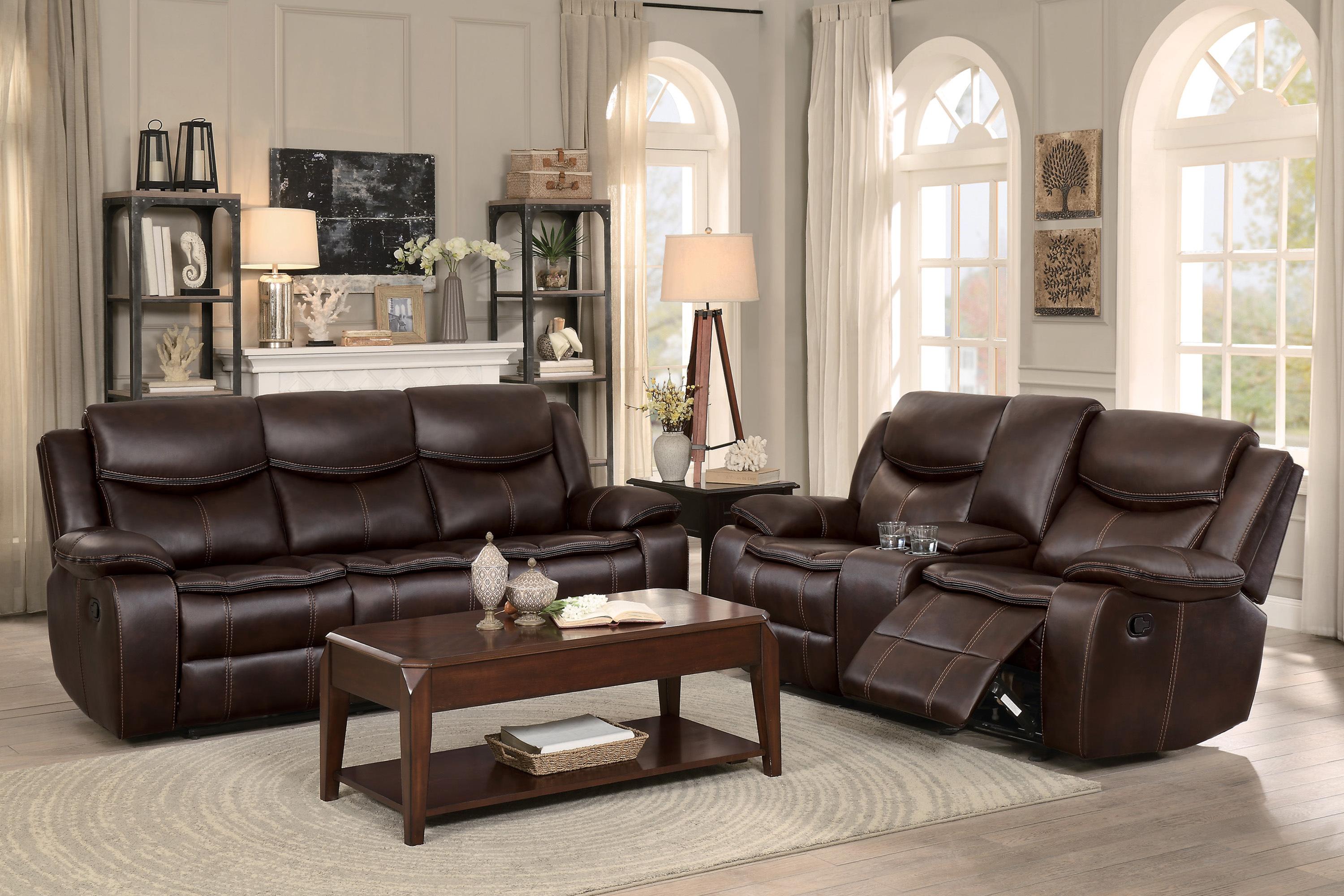 

                    
Homelegance 8230BRW-2 Bastrop Reclining Loveseat Brown Faux Leather Purchase 
