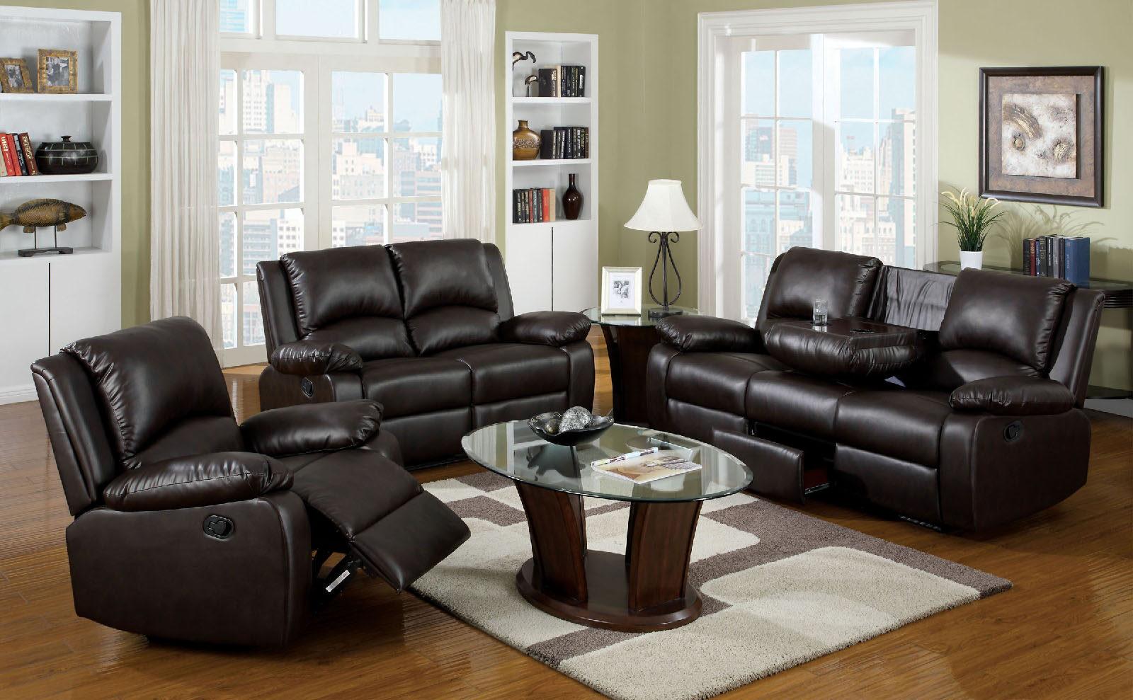 

    
Dark Brown Leatherette Recliner Sofa OXFORD CM6555-S-BTD Furniture of America

