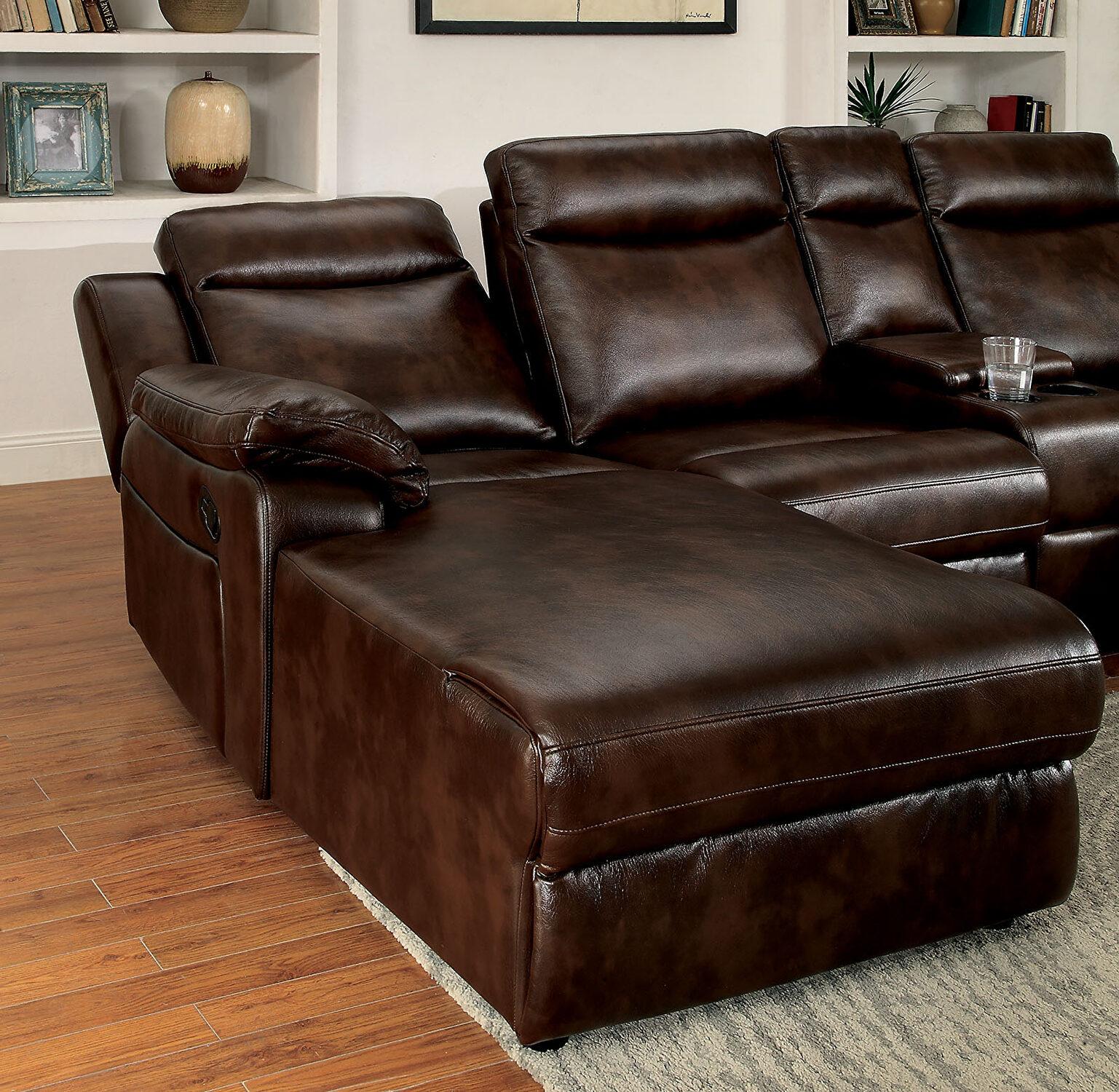 

    
Furniture of America HARDY CM6781BR Recliner Sectional Brown CM6781BR
