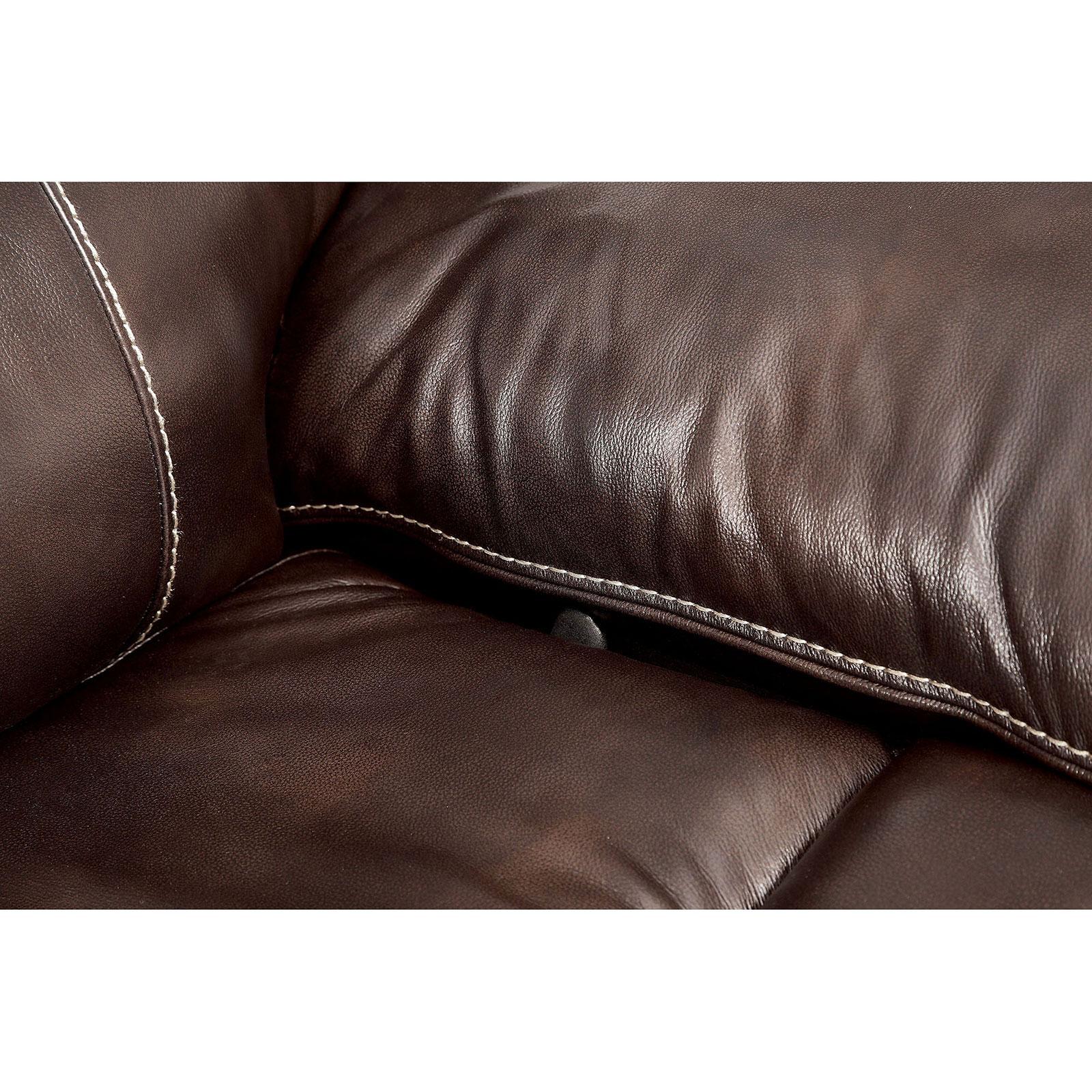 

    
Brown Faux Leather Sectional Sofa RUTH CM6783BR FOA Transitional
