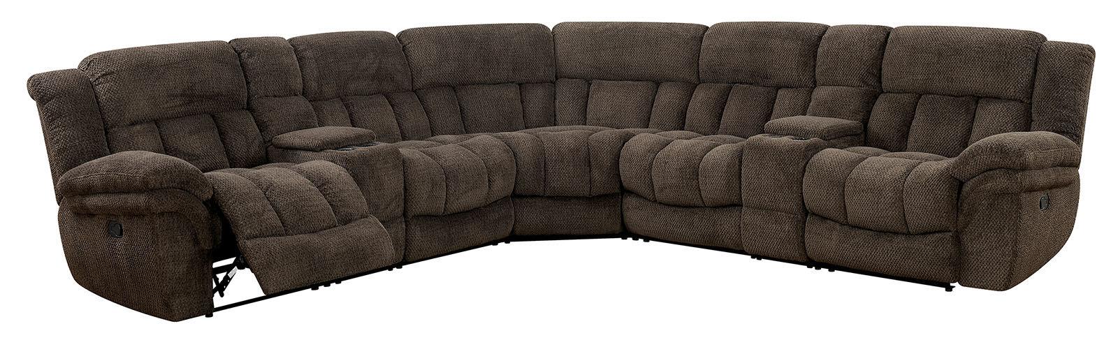 Transitional Recliner Sectional CM6585BR-SECT Irene CM6585BR-SECT in Brown 