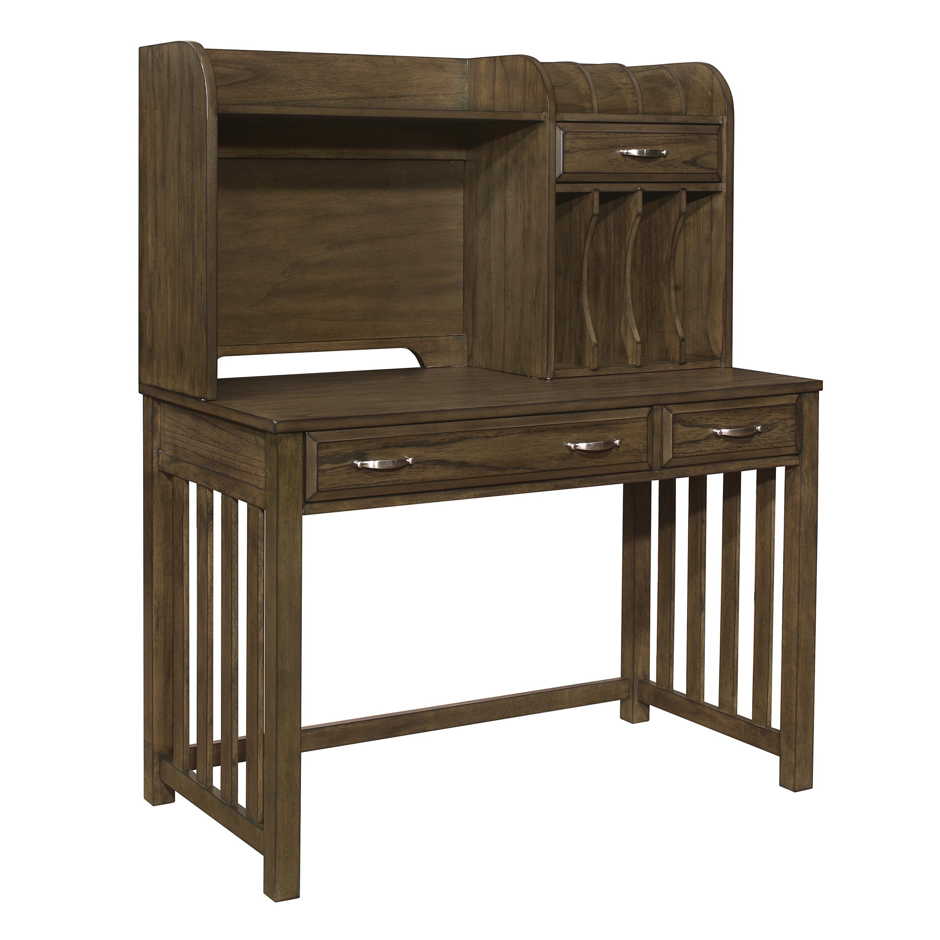 

    
Transitional Brown Gray Wood Desk w/Hutch Homelegance 4522-14* Blanche
