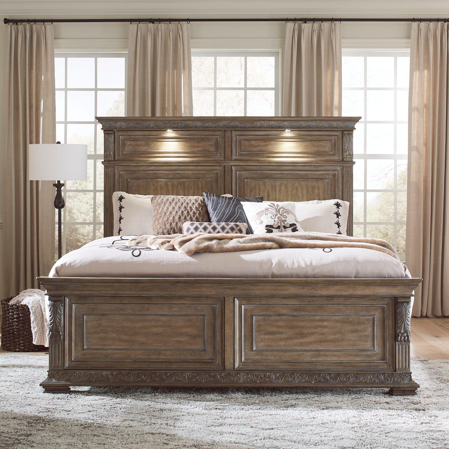 Transitional Panel Bed Carlisle Court (502-BR) 502-BR-KPB in Brown 