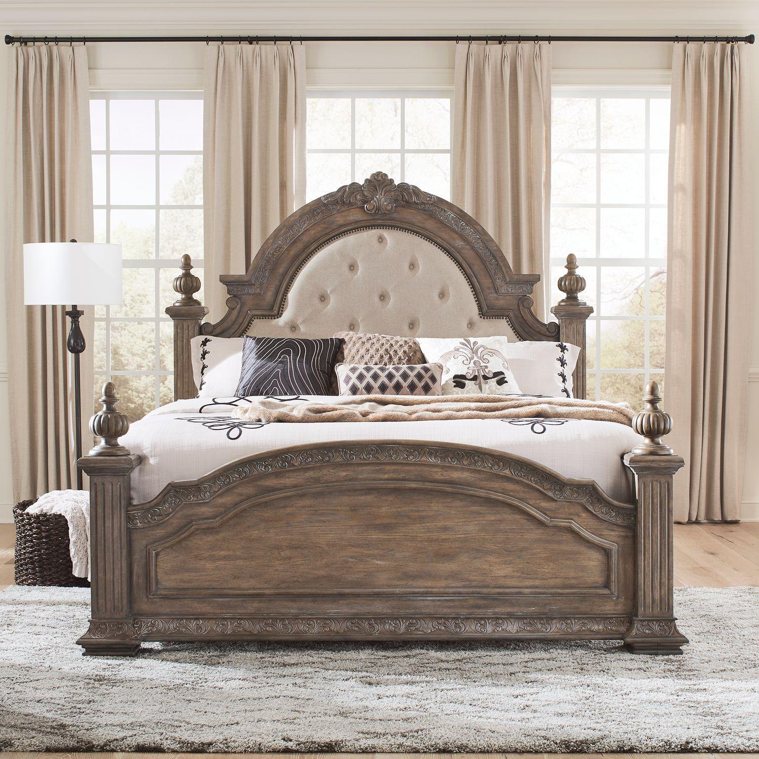Transitional Poster Bed Carlisle Court (502-BR) 502-BR-KPS in Brown 
