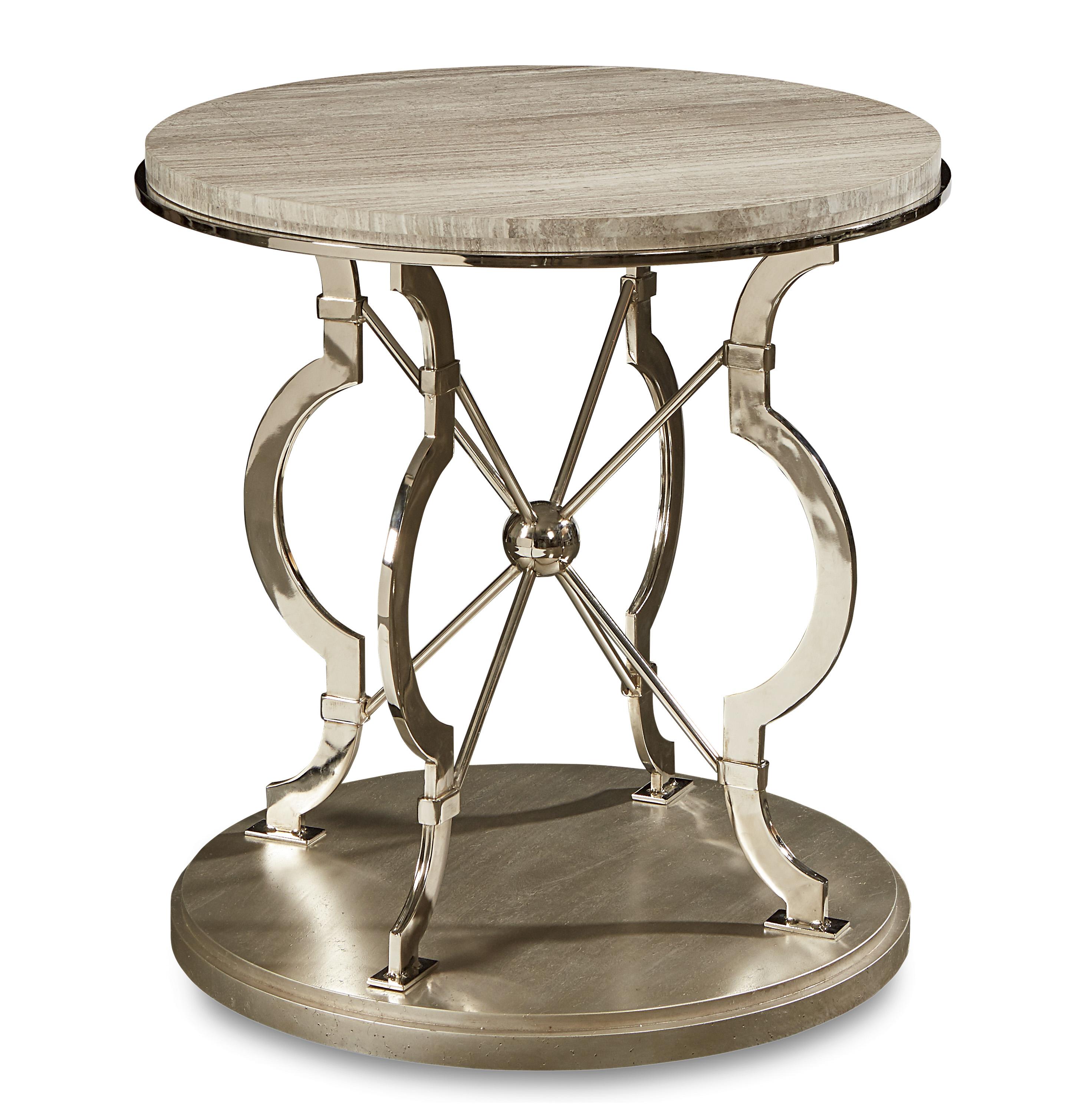 Casual, Transitional Lamp Table Morrissey 218308-2727 in Natural, Silver 