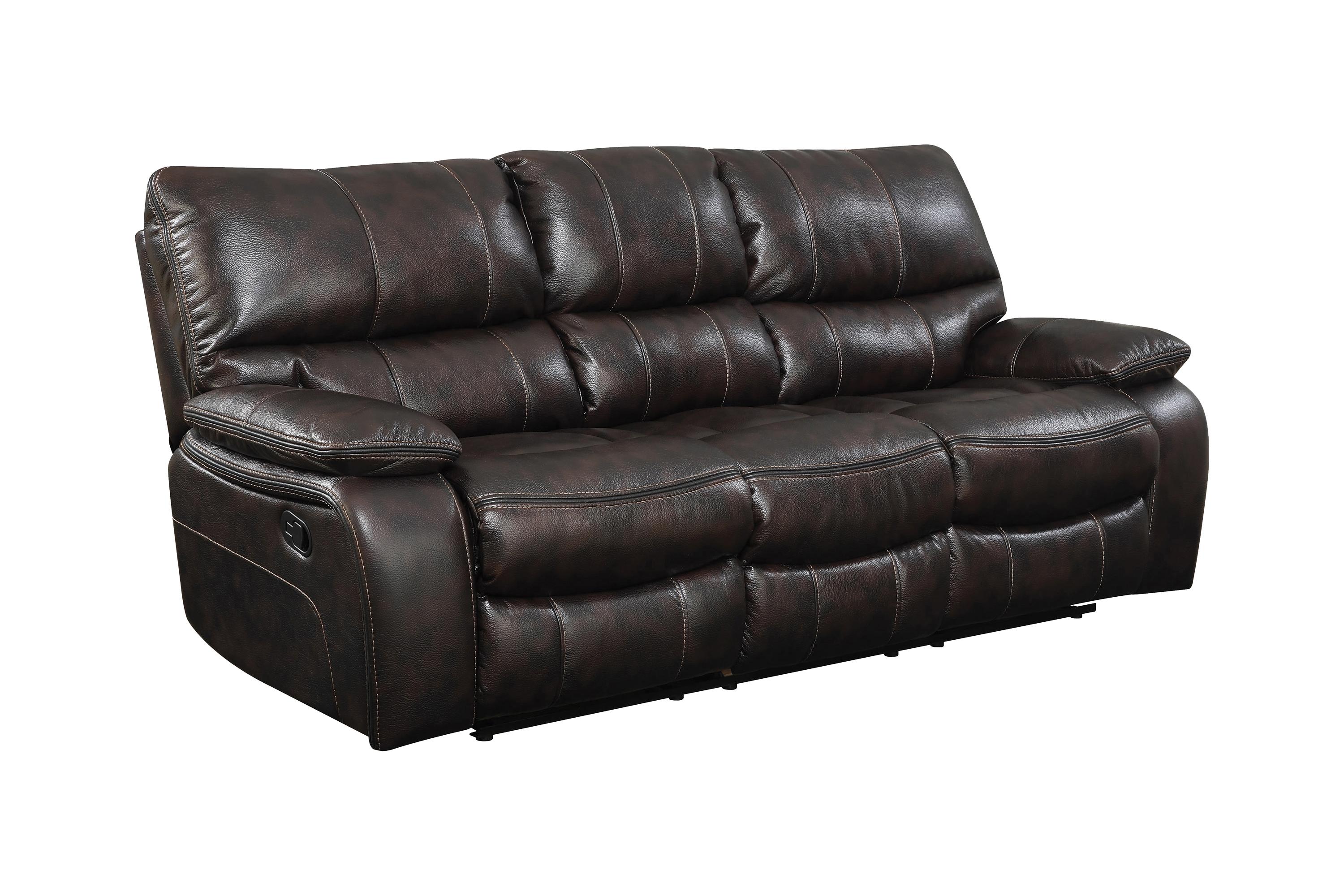 

    
Modern Dark Brown Faux Leather Motion Sofa Coaster 601931 Willemse
