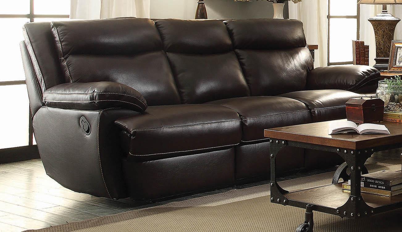 Transitional Power sofa Macpherson 601811P in Brown Leather