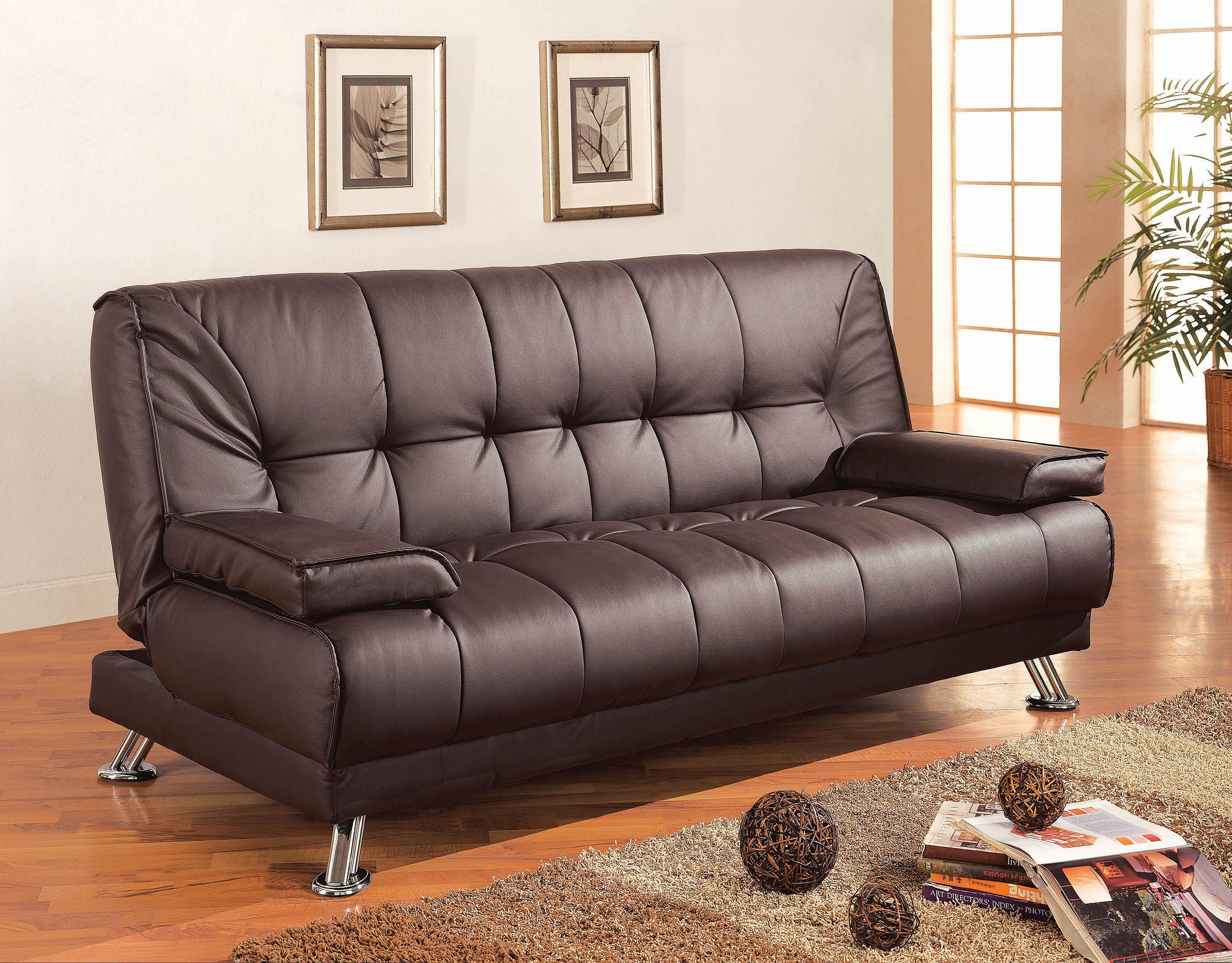 Transitional Sofa bed 300148 Pierre 300148 in Brown Leatherette