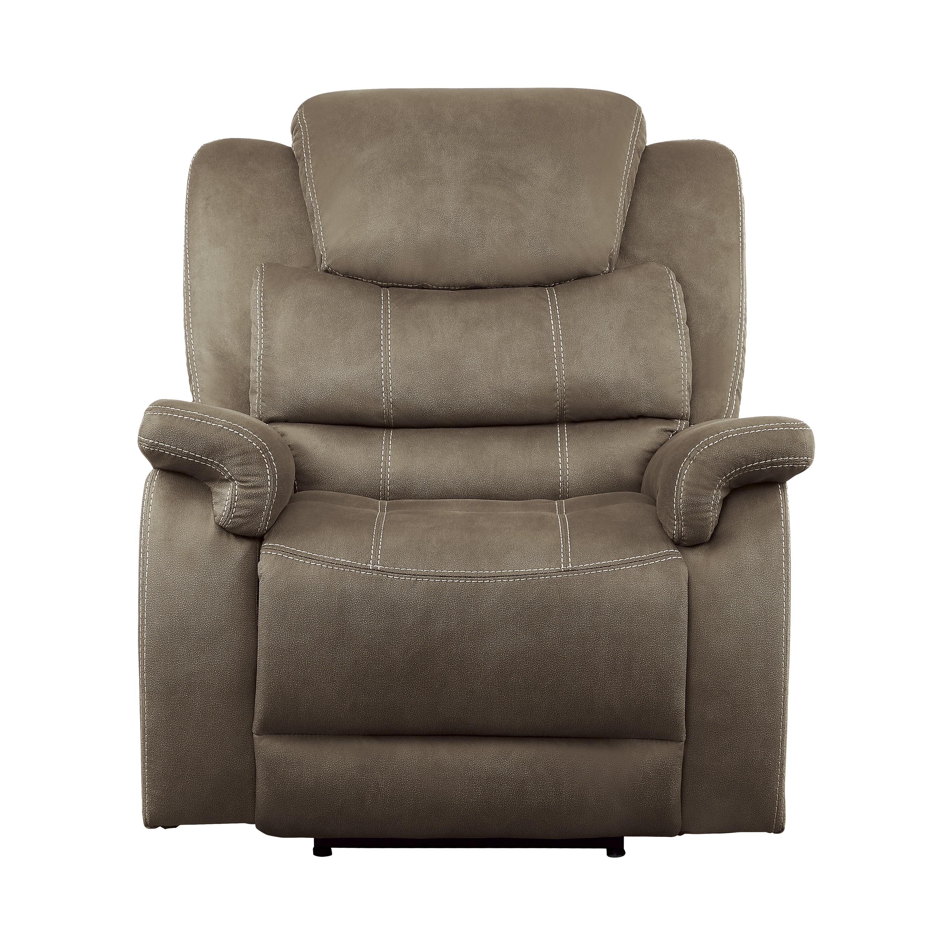 

    
Transitional Brown Microfiber Power Reclining Chair Homelegance 9848BR-1PWH Shola
