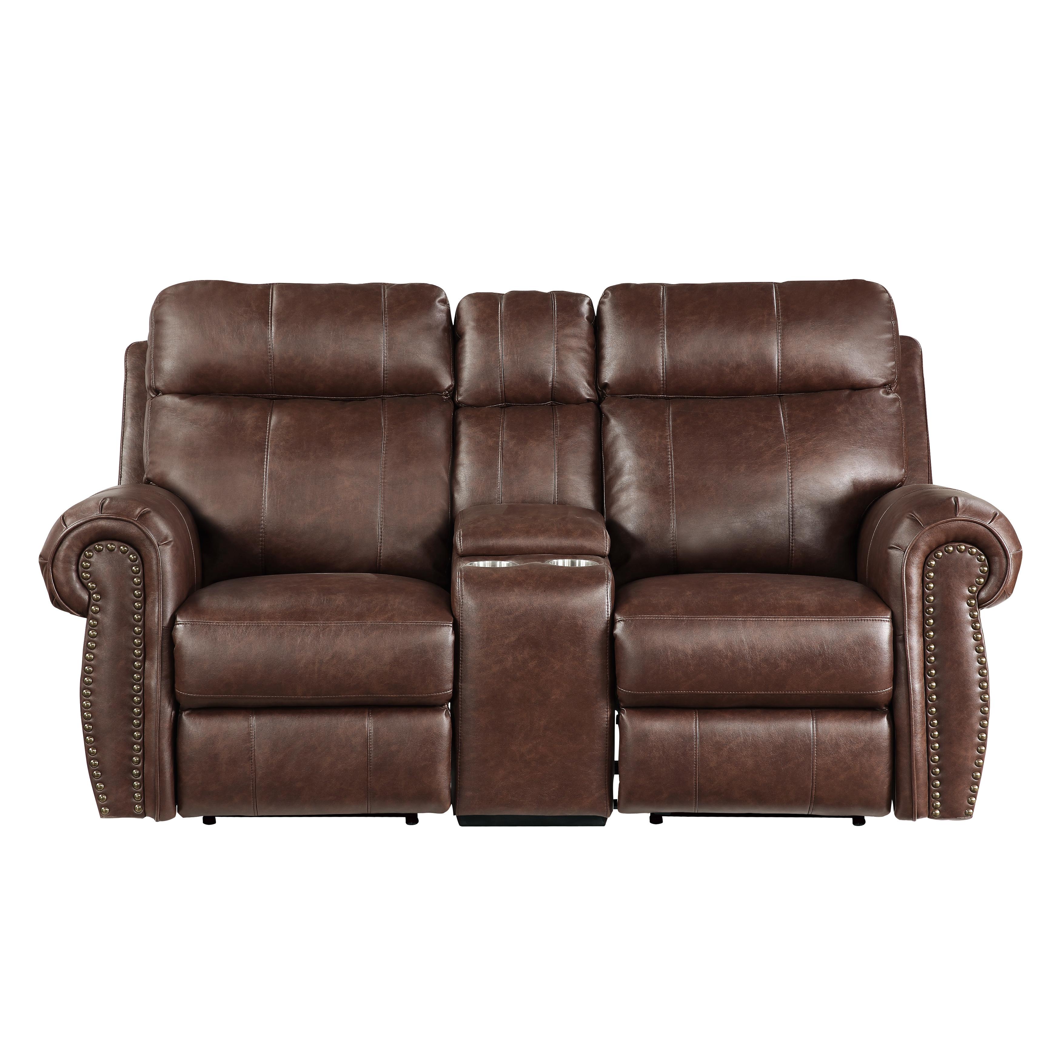 Transitional Power Reclining Loveseat 9488BR-2PW Granville 9488BR-2PW in Brown Microfiber