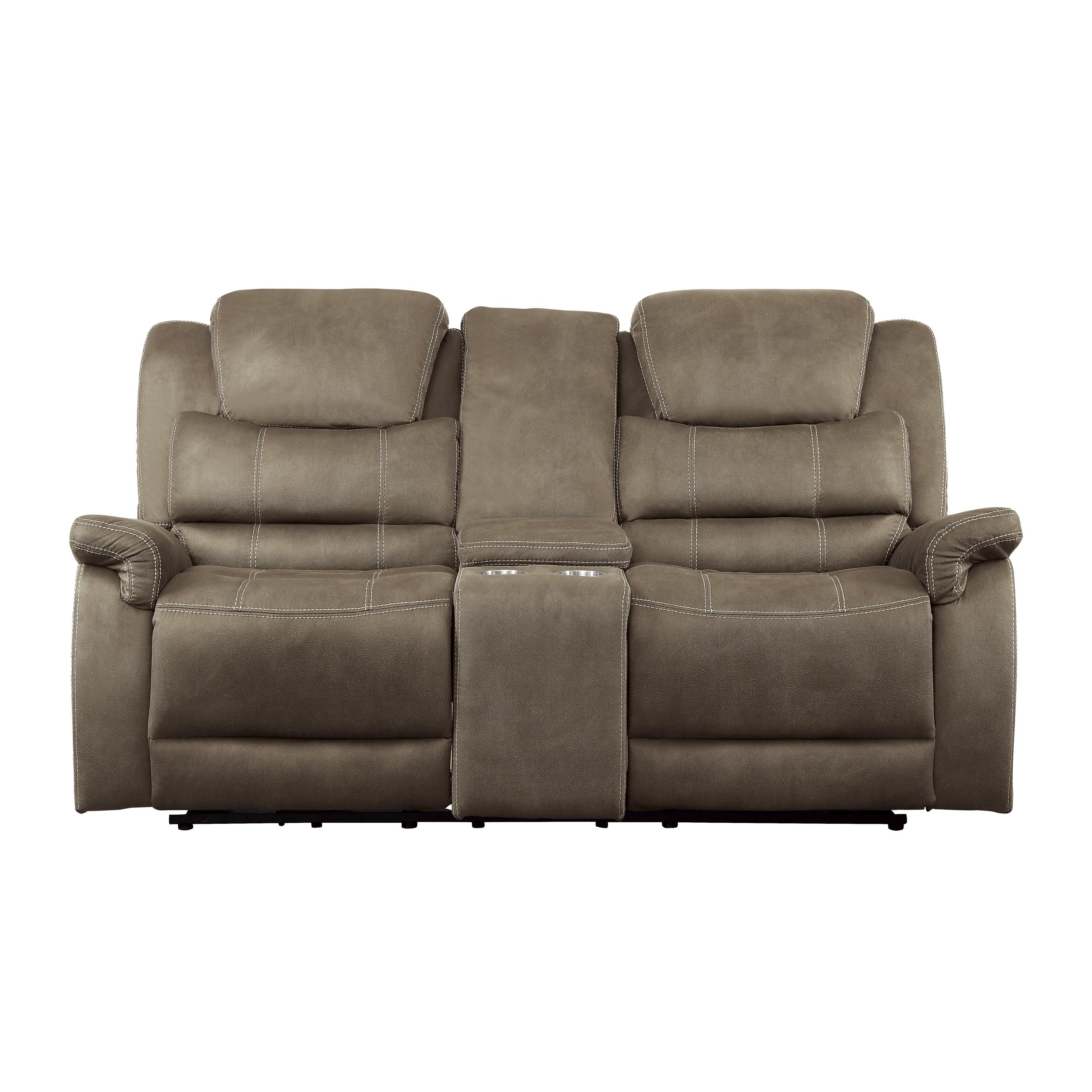 Transitional Power Reclining Loveseat 9848BR-2PWH Shola 9848BR-2PWH in Brown Microfiber