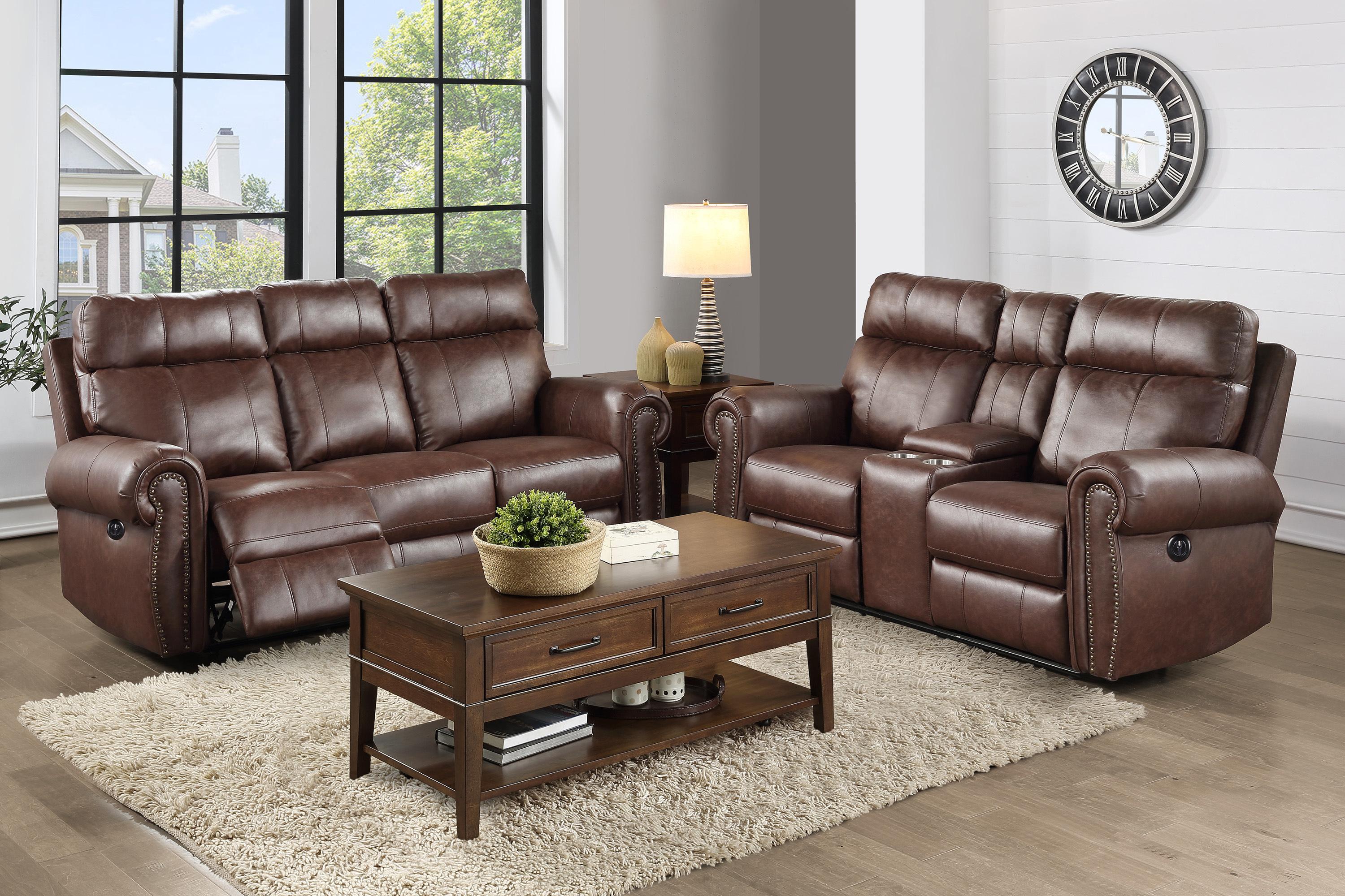 Transitional Power Reclining Set 9488BR-PW-2PC Granville 9488BR-PW-2PC in Brown Microfiber