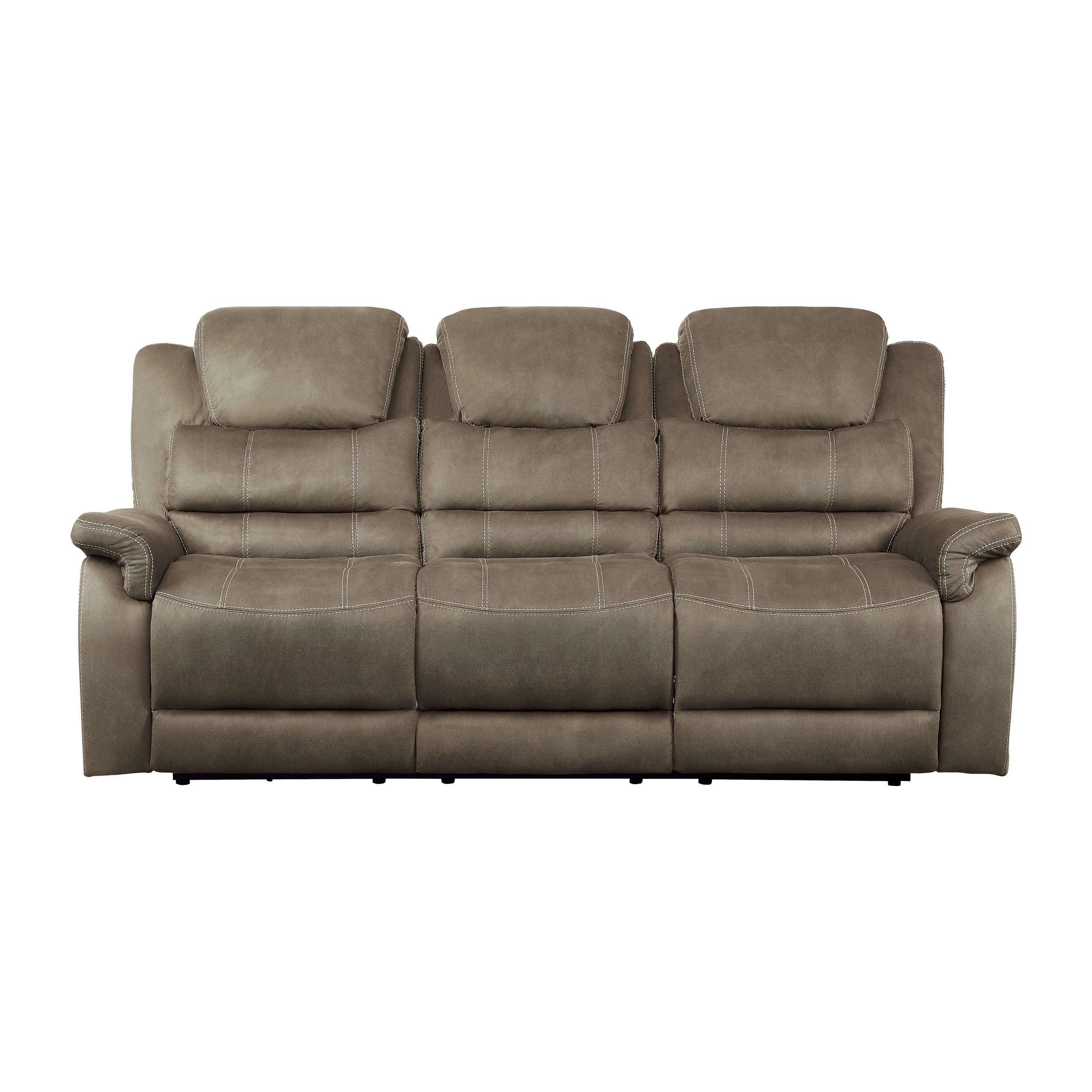 Transitional Power Reclining Sofa 9848BR-3PWH Shola 9848BR-3PWH in Brown Microfiber