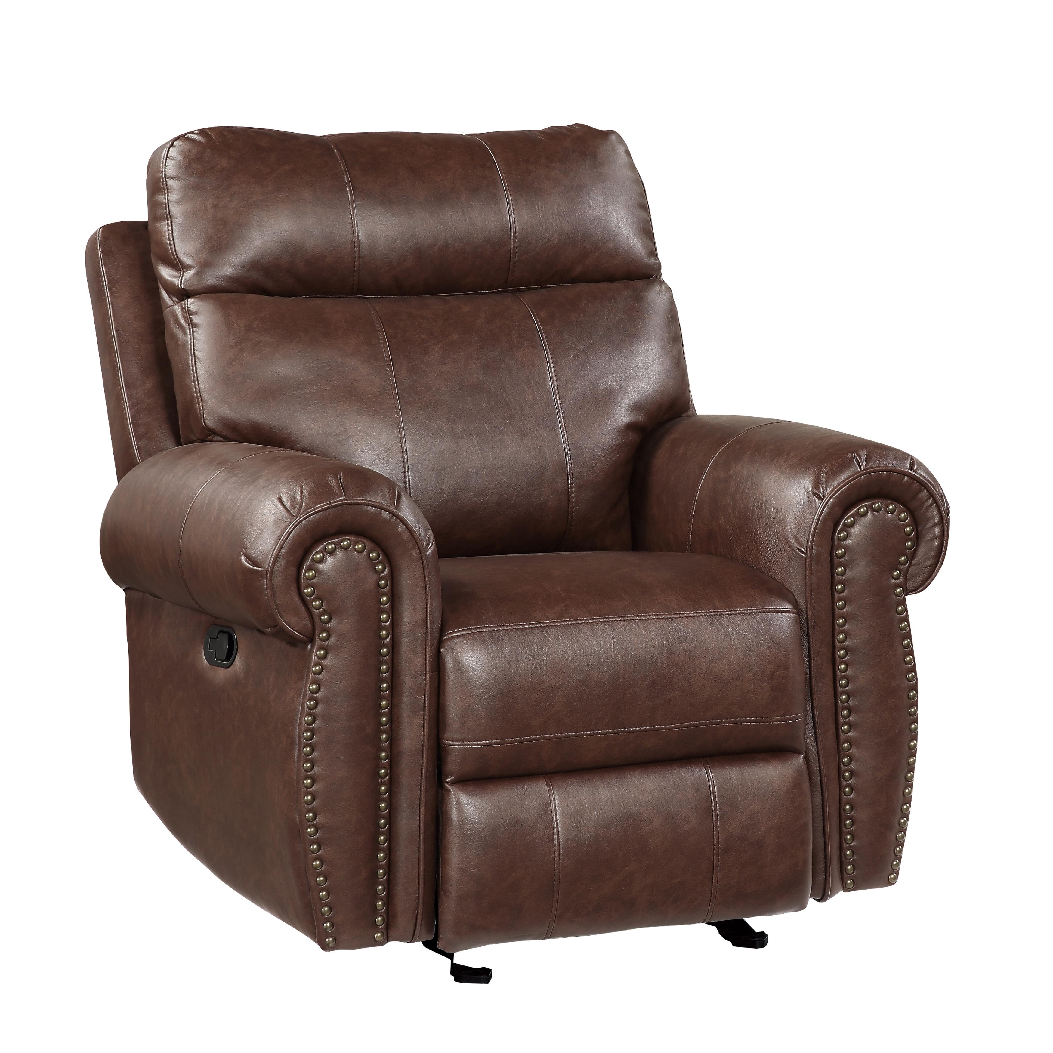 

    
Transitional Brown Microfiber Reclining Chair Homelegance 9488BR-1 Granville
