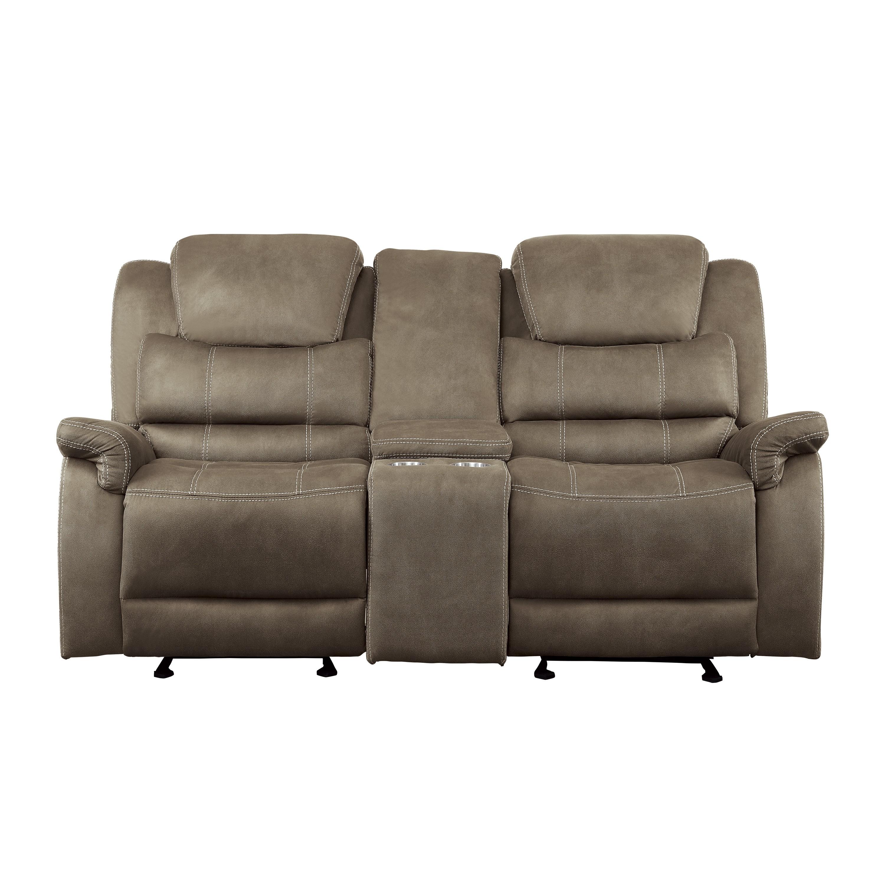 Transitional Reclining Loveseat 9848BR-2 Shola 9848BR-2 in Brown Microfiber