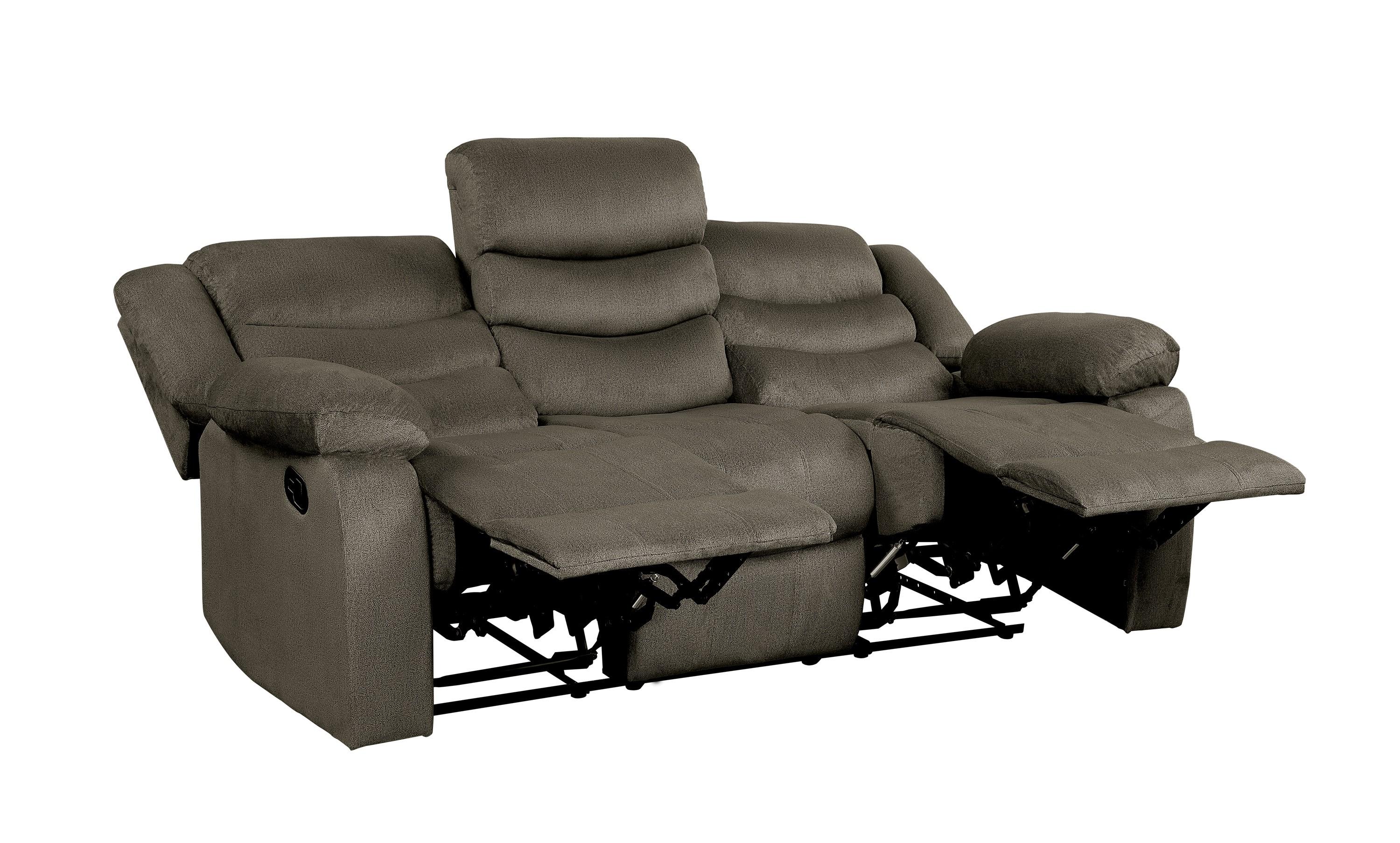 

    
Homelegance 9526BR-3 Discus Reclining Sofa Brown 9526BR-3
