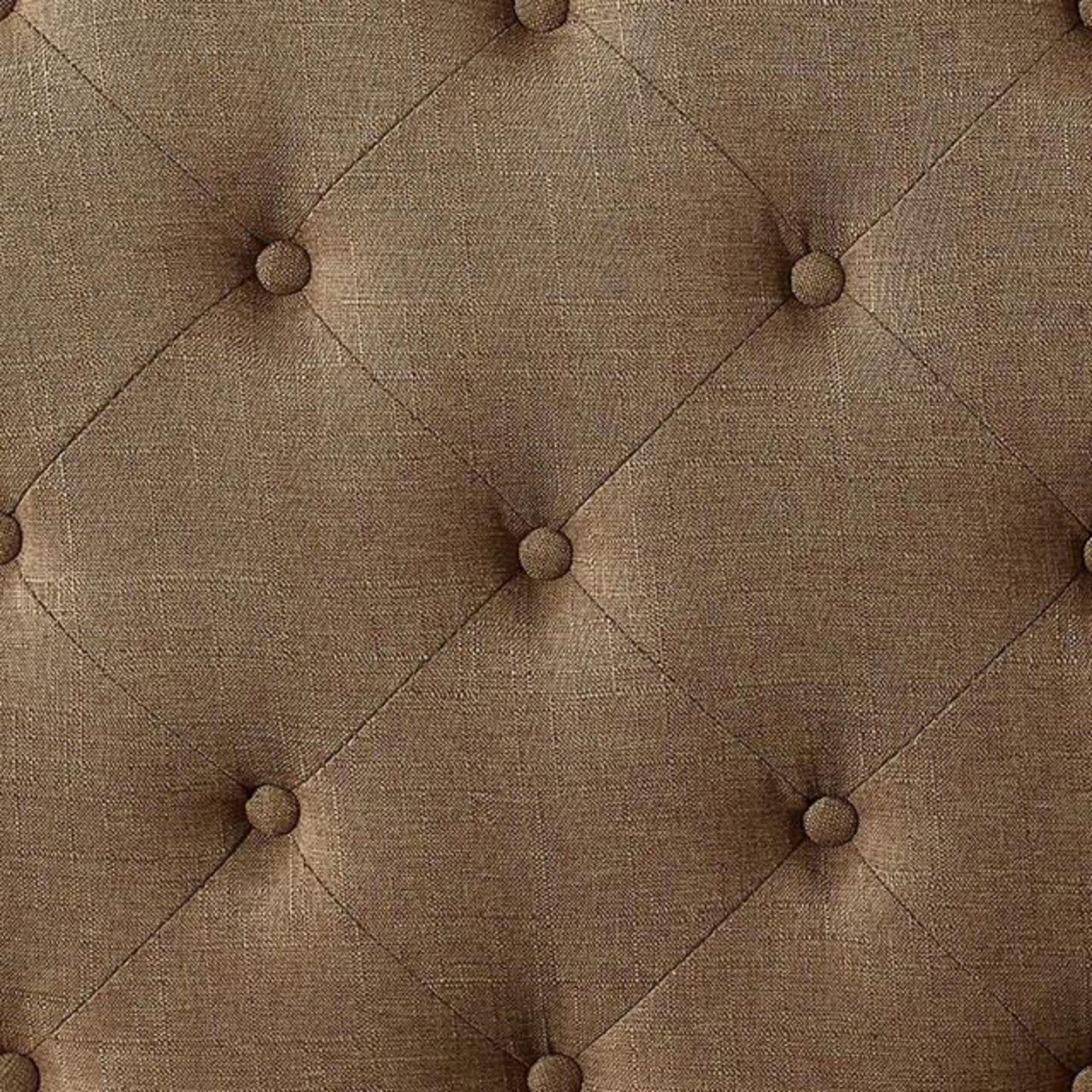 

                    
Furniture of America CM7160BR-EK Carly Platform Bed Brown Linen-like Fabric Purchase 
