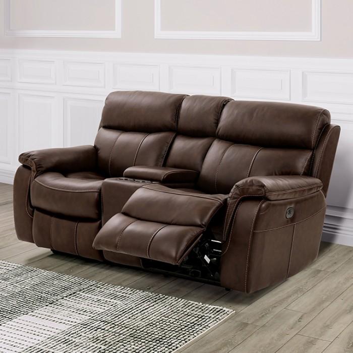 Transitional Power Reclining Loveseat Antenor Power Reclining Loveseat CM9926MB-LV-PM-L CM9926MB-LV-PM-L in Brown 