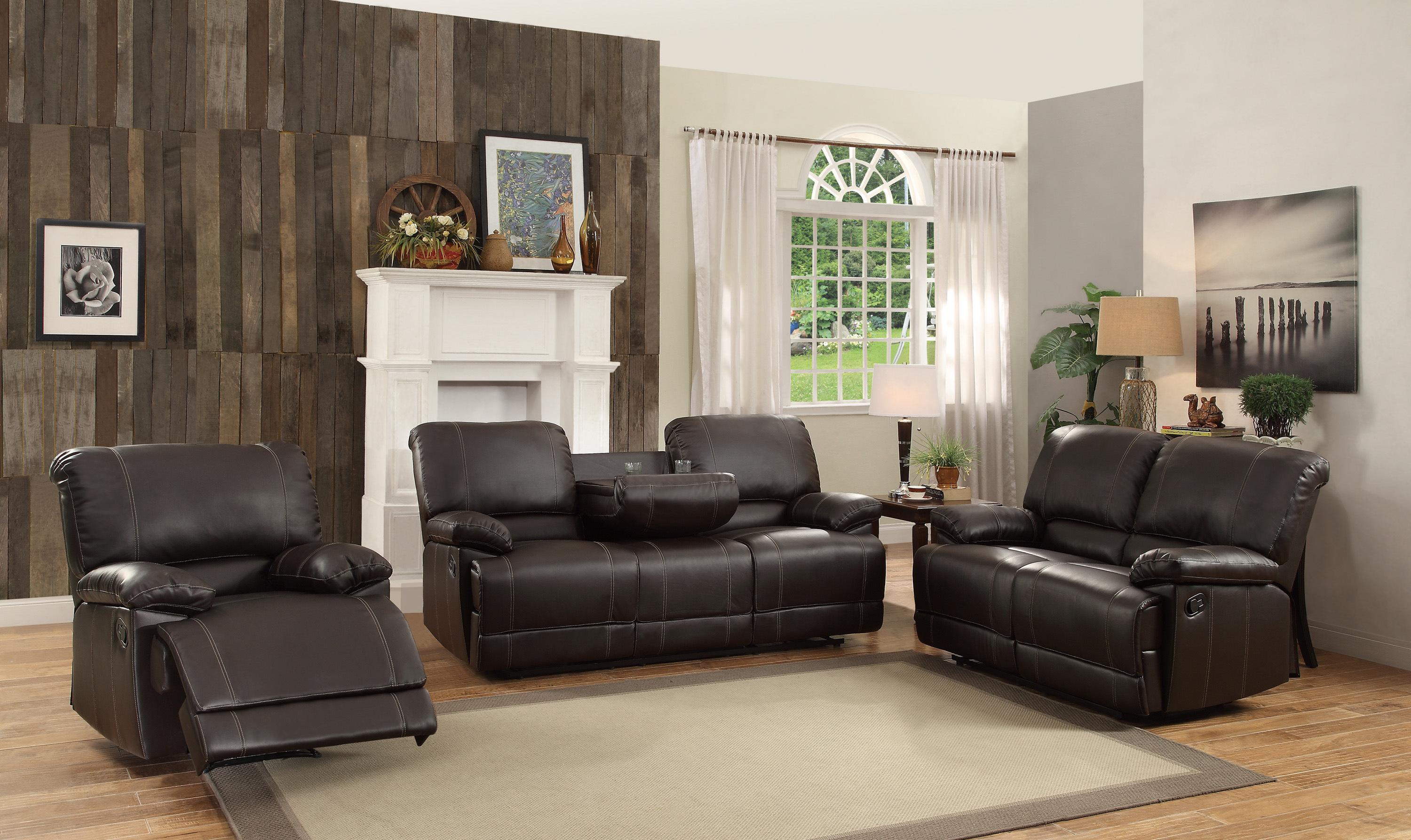 

    
Transitional Brown Solid Wood Reclining Living Room Set 3PCS Homelegance Cassville 8403-3-S-3PCS
