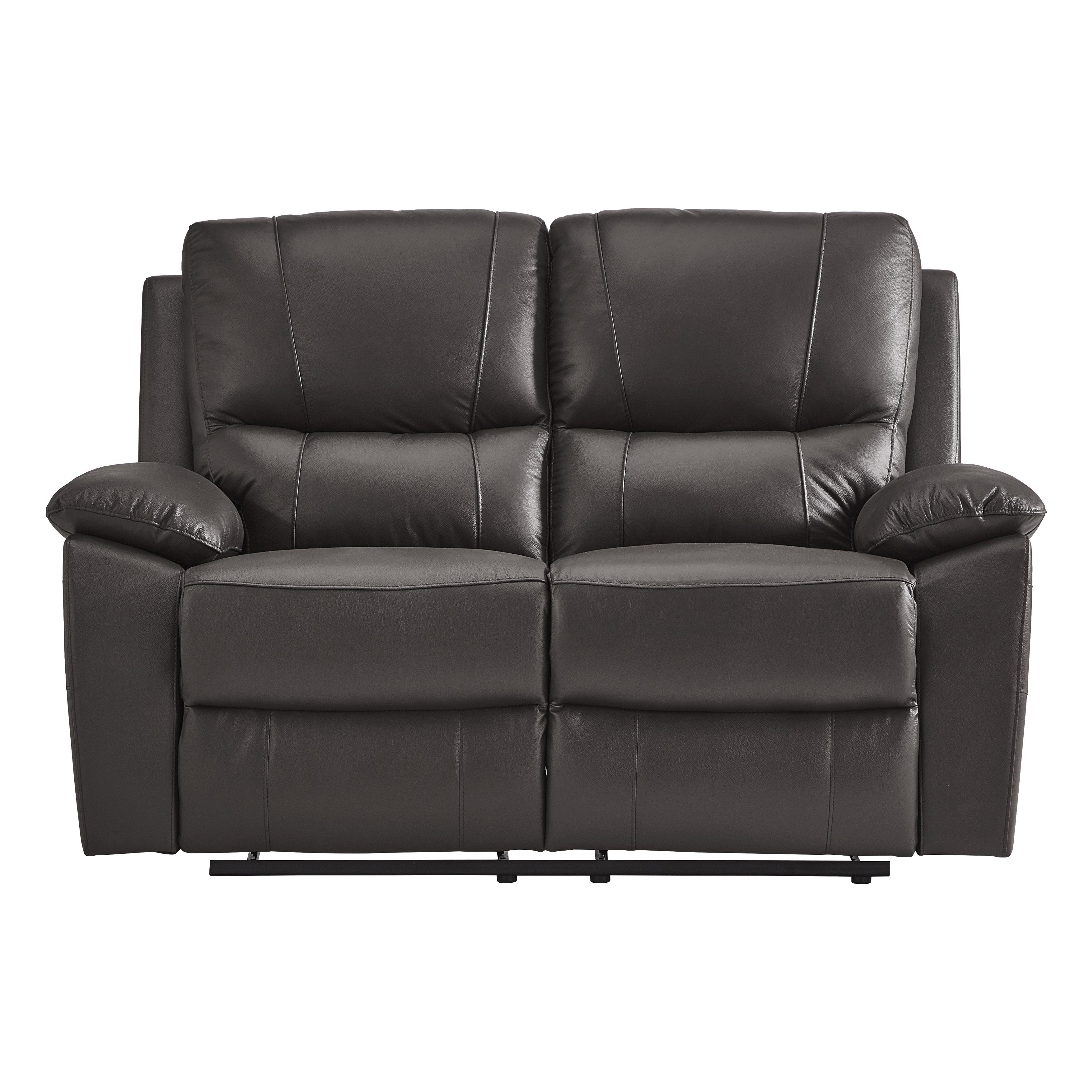 Contemporary Reclining Loveseat Dawson Reclining Loveseat 9368BRW-2-L 9368BRW-2-L in Brown Faux Leather