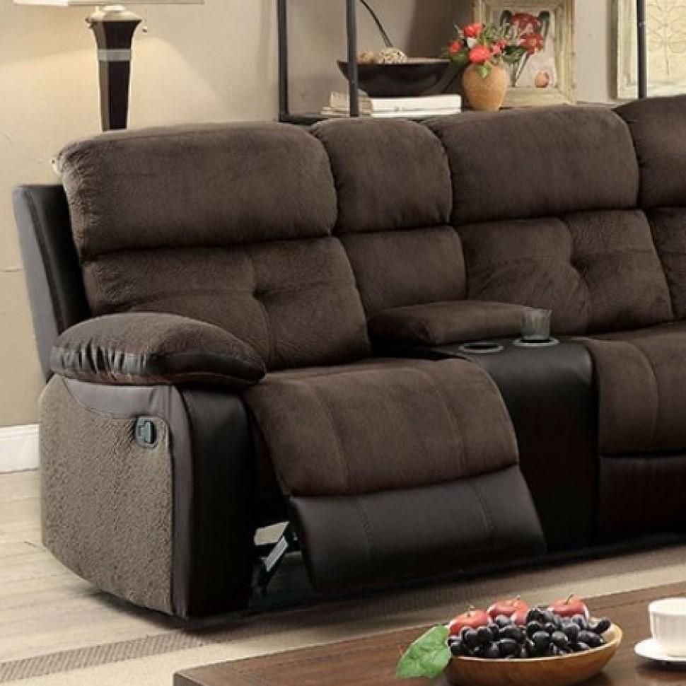 

    
Furniture of America Hadley Reclining Sectional Sofa CM6871-RS Reclining Sectional Brown/Black CM6871-RS
