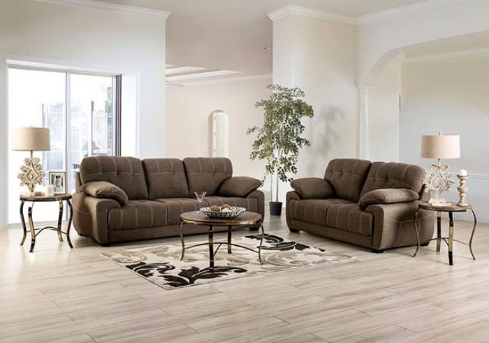 

    
EM6722BR-SF-S Transitional Brown Solid Wood Sofa Furniture of America Canby EM6722BR-SF-S
