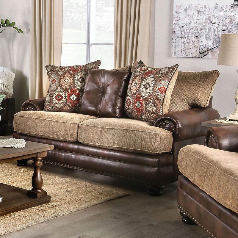 

    
Furniture of America SM5148-2PC Fletcher Sofa and Loveseat Set Brown SM5148-2PC
