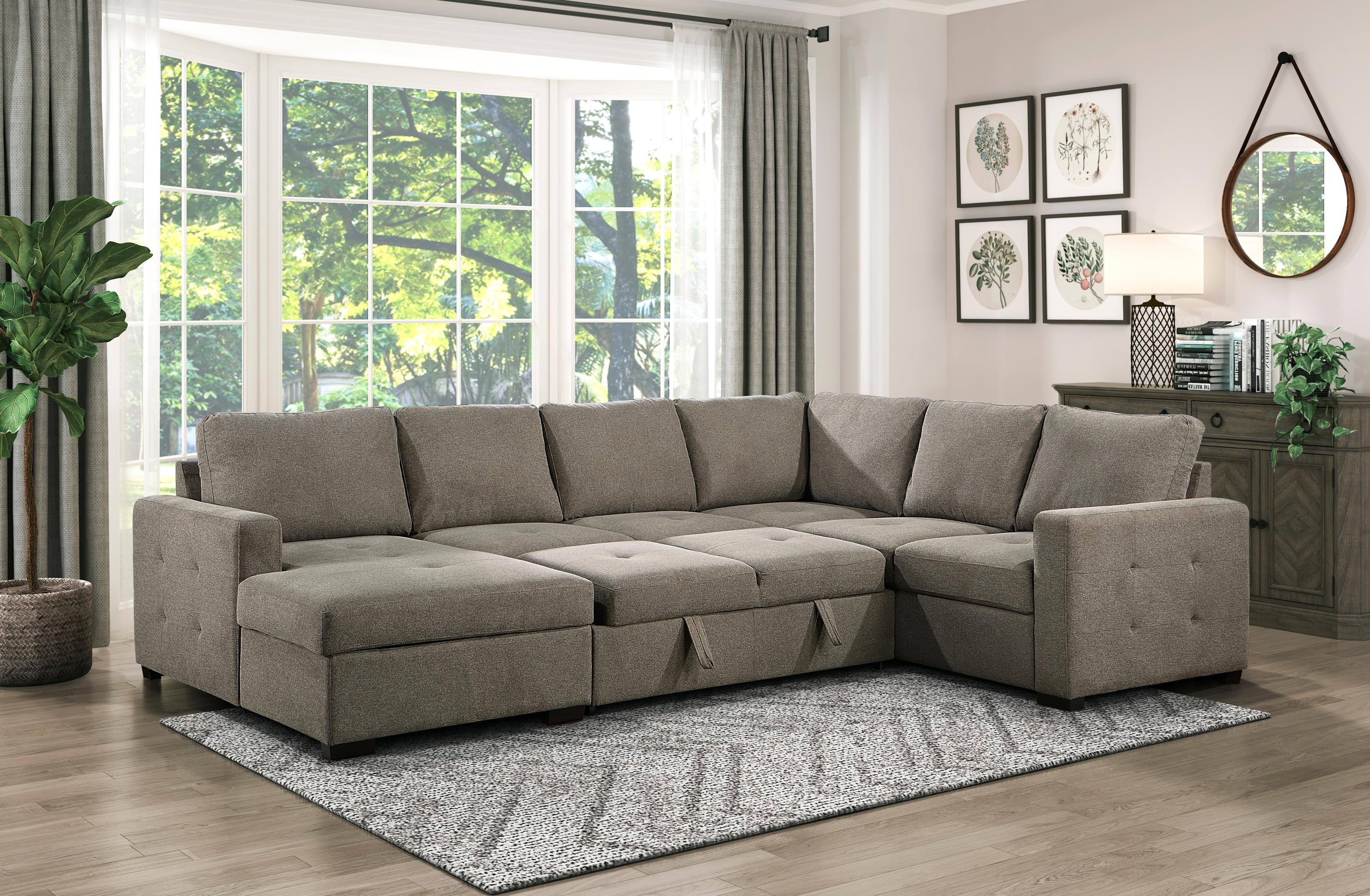 

    
 Shop  Transitional Brown Textured LHC 3-Piece Sectional Homelegance 9206BR*3LC3R Elton
