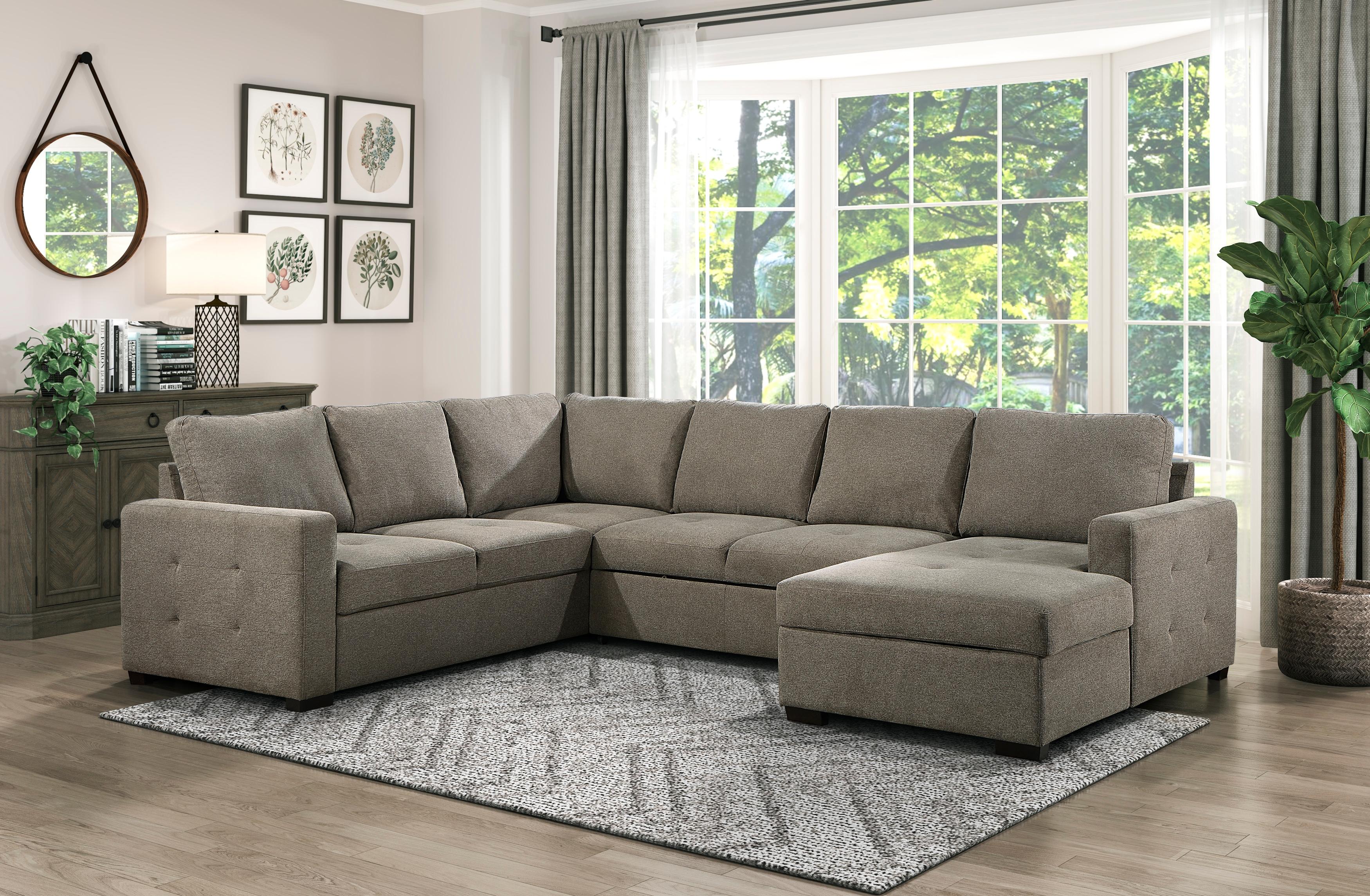 

                    
Buy Transitional Brown Textured RHC 3-Piece Sectional Homelegance 9206BR*33LRC Elton
