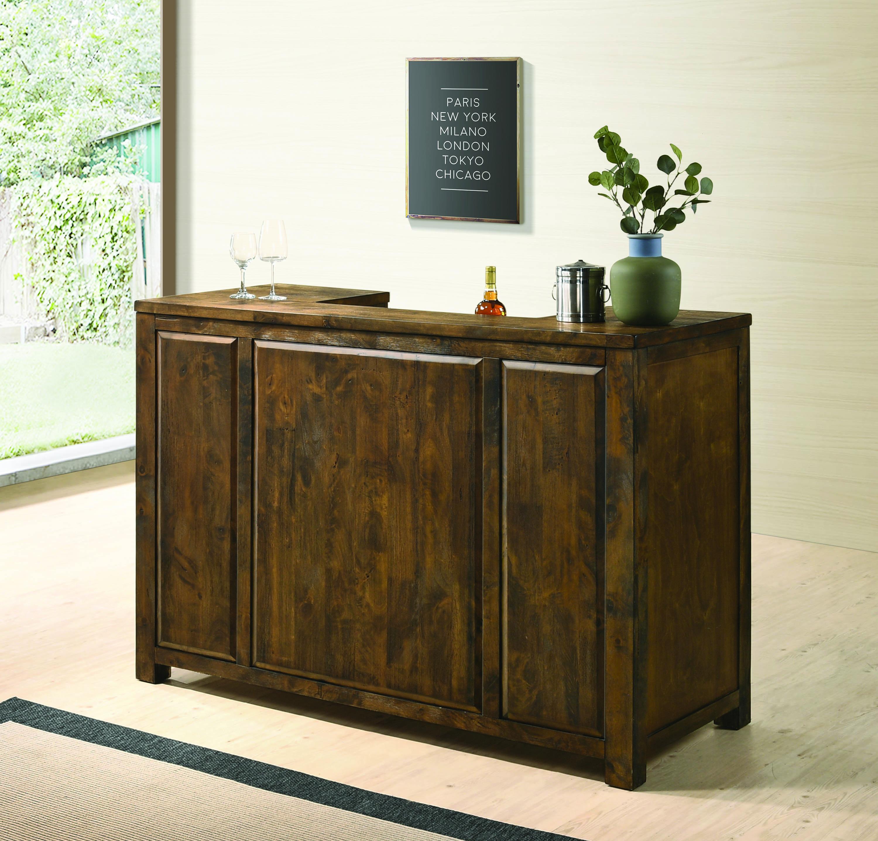 

    
 Order  Transitional Brown Wood Bar unit by Coaster
