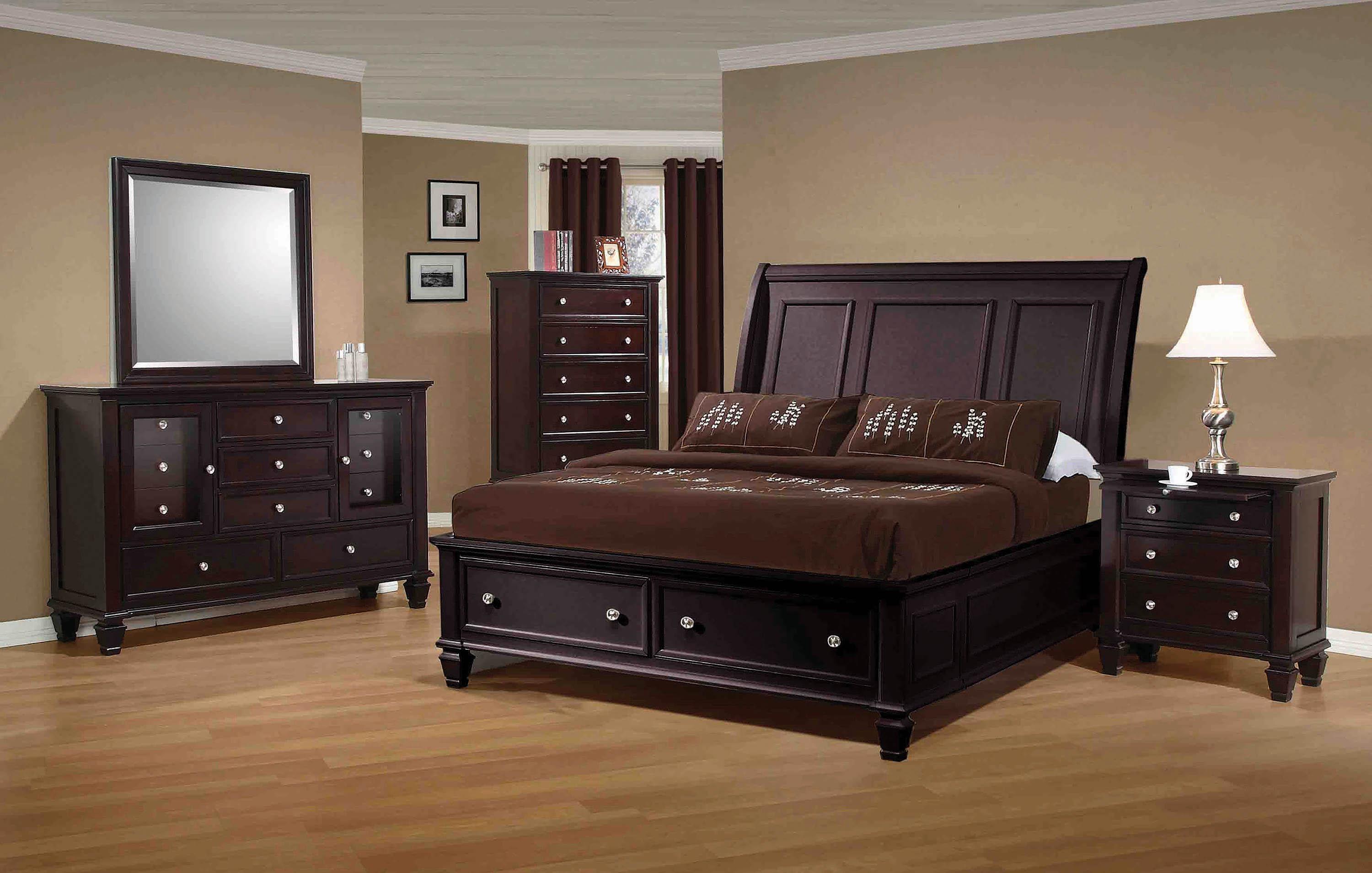 Transitional Panel Bed 201990KW 201990KW in Brown 