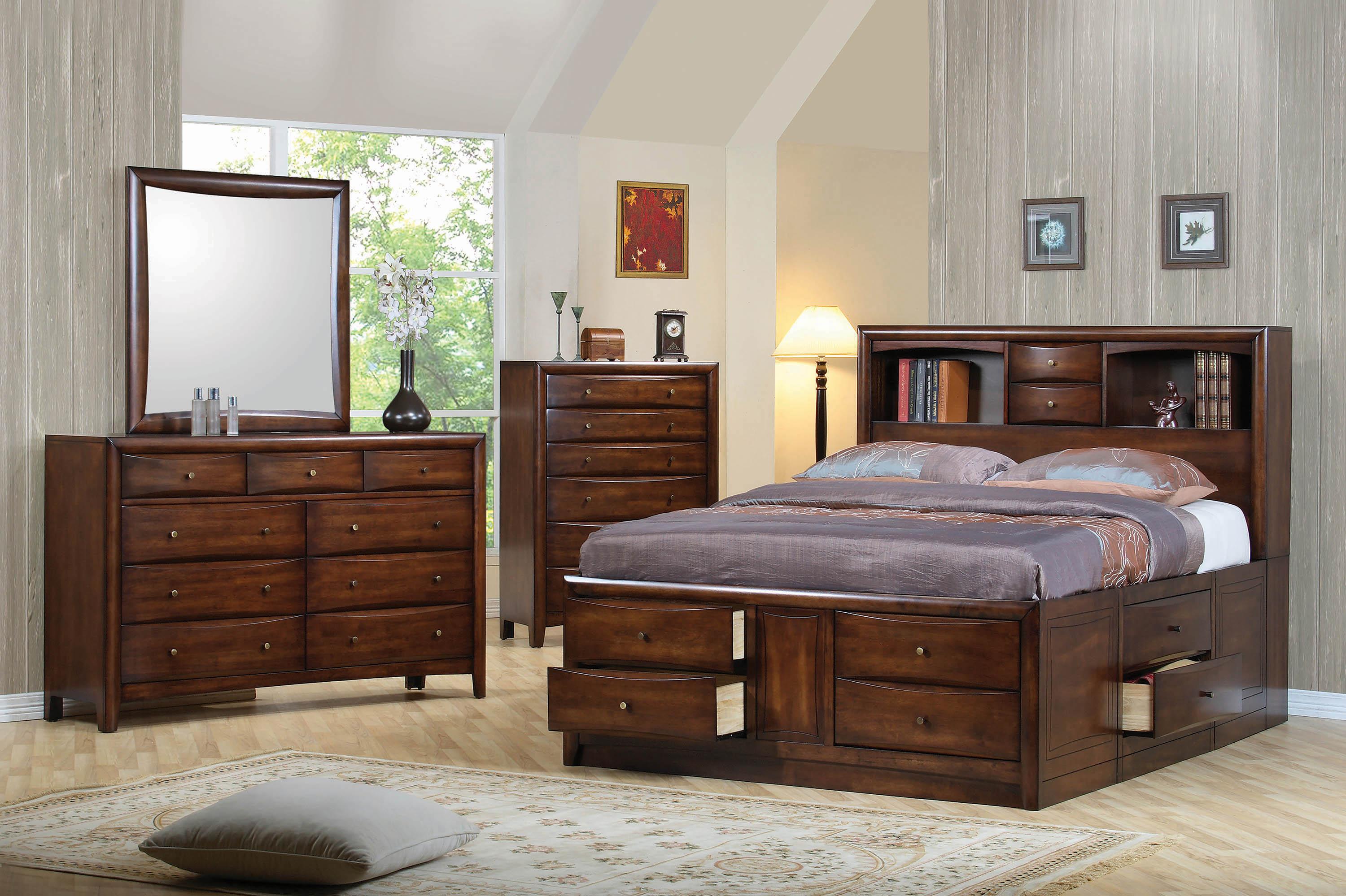 Transitional Storage Bed Hillary 200609KW in Brown 